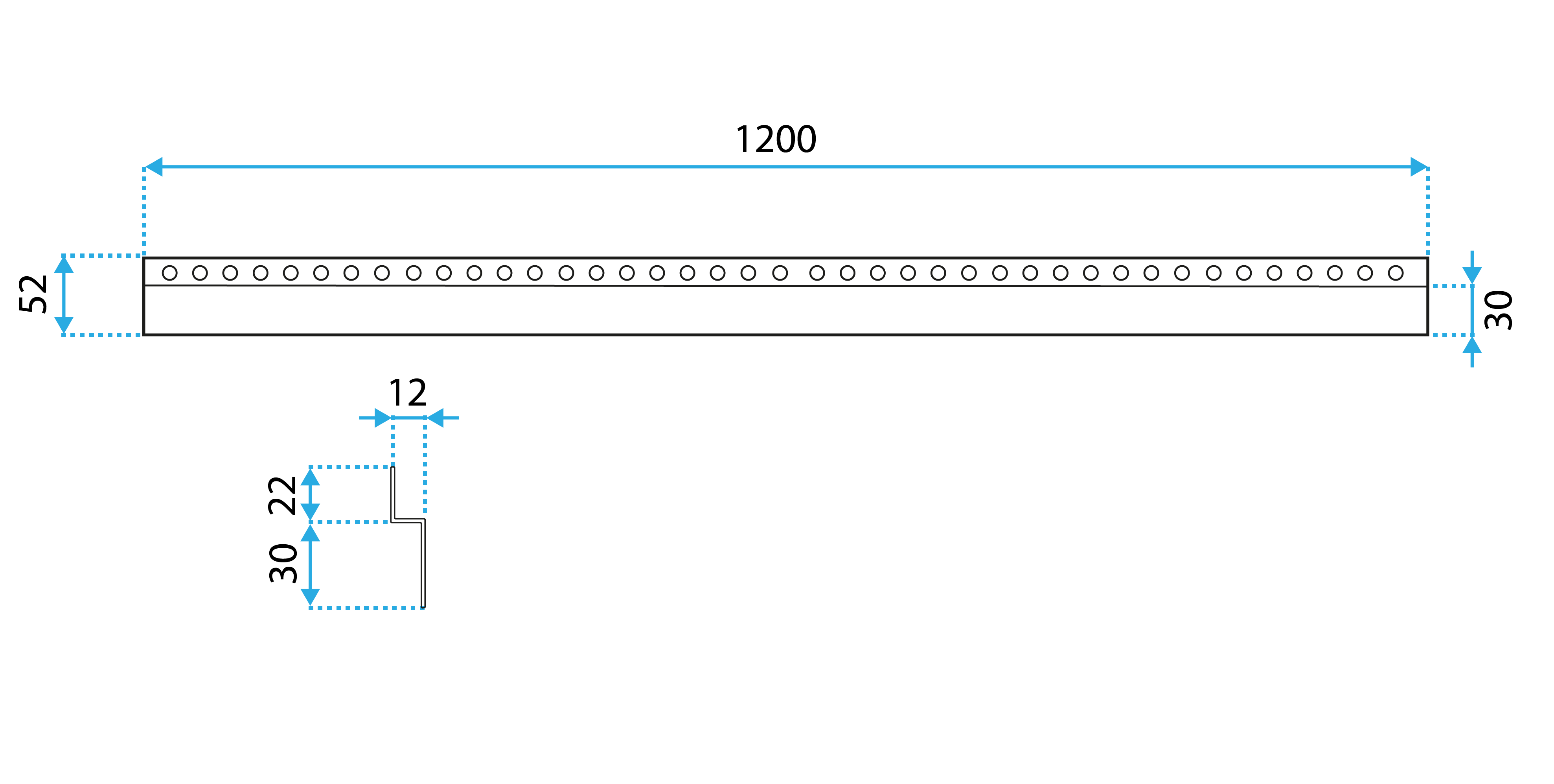 Banda frontala pentru cadita de dus, argintiu, 120 cm
