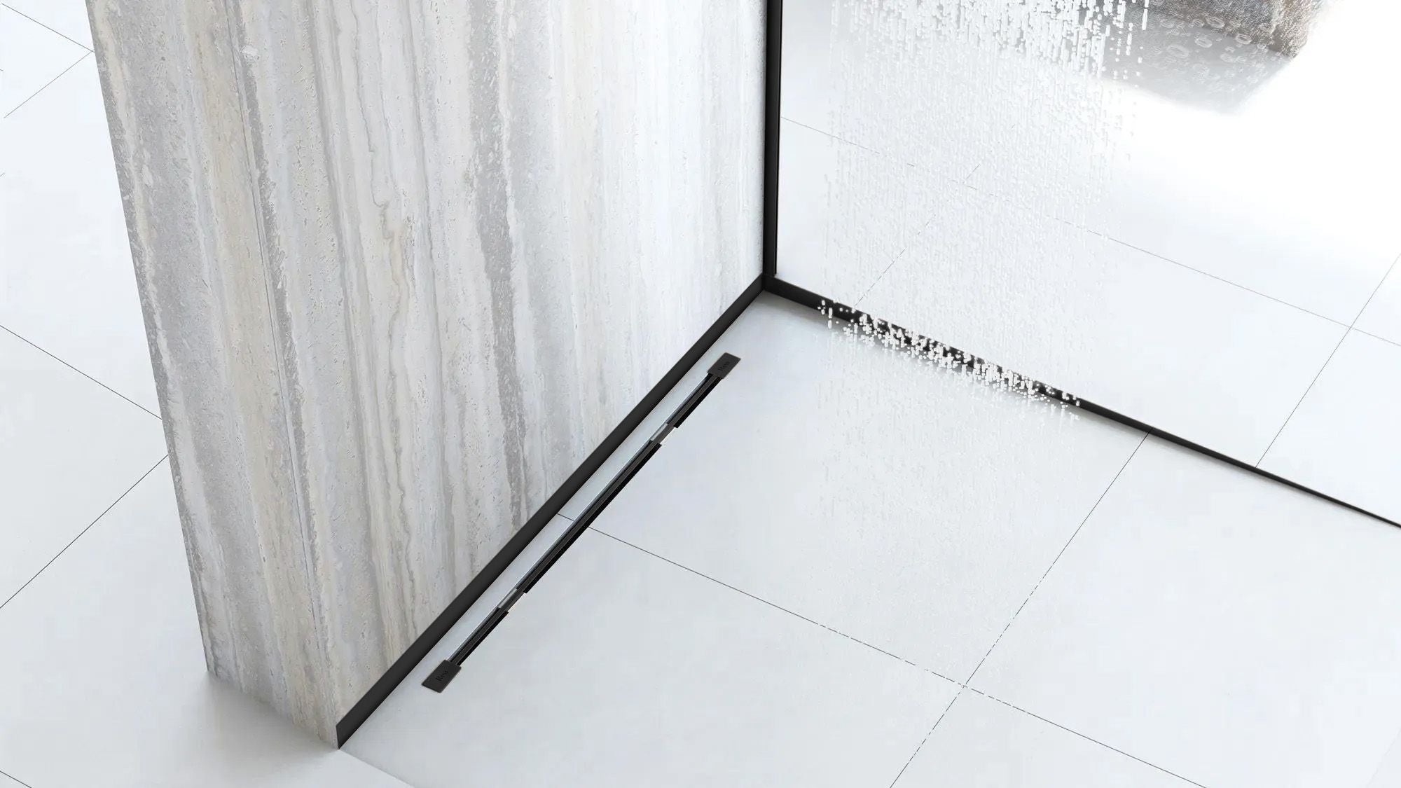 Banda frontala pentru cadita de dus, negru, 120 cm