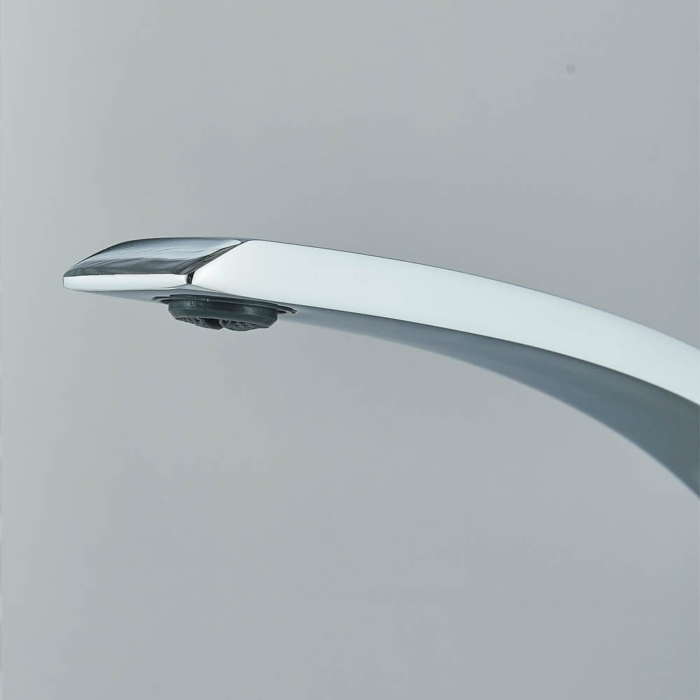 Bateria pentru lavoar, curbata in forma de C, argintiu lucios, cod 1483