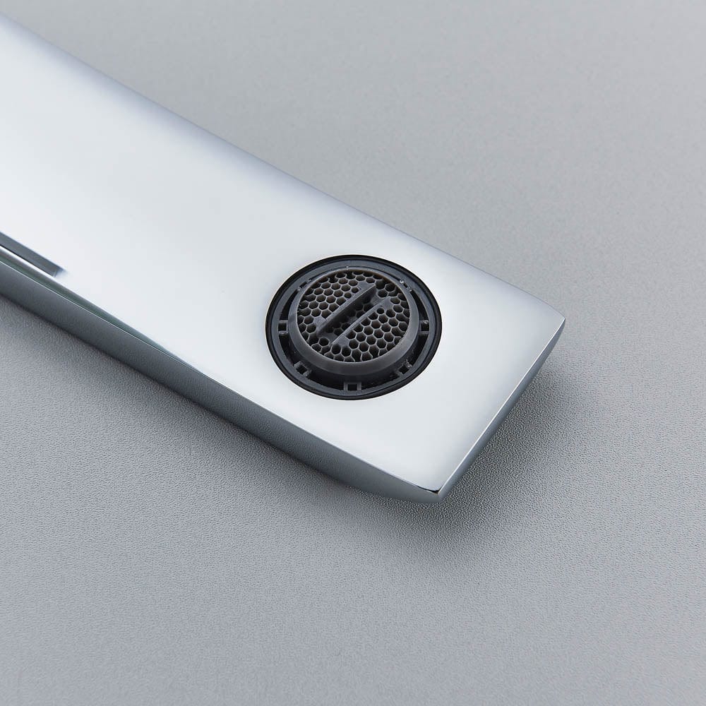 Bateria pentru lavoar, curbata in forma de C, argintiu lucios, cod 1483