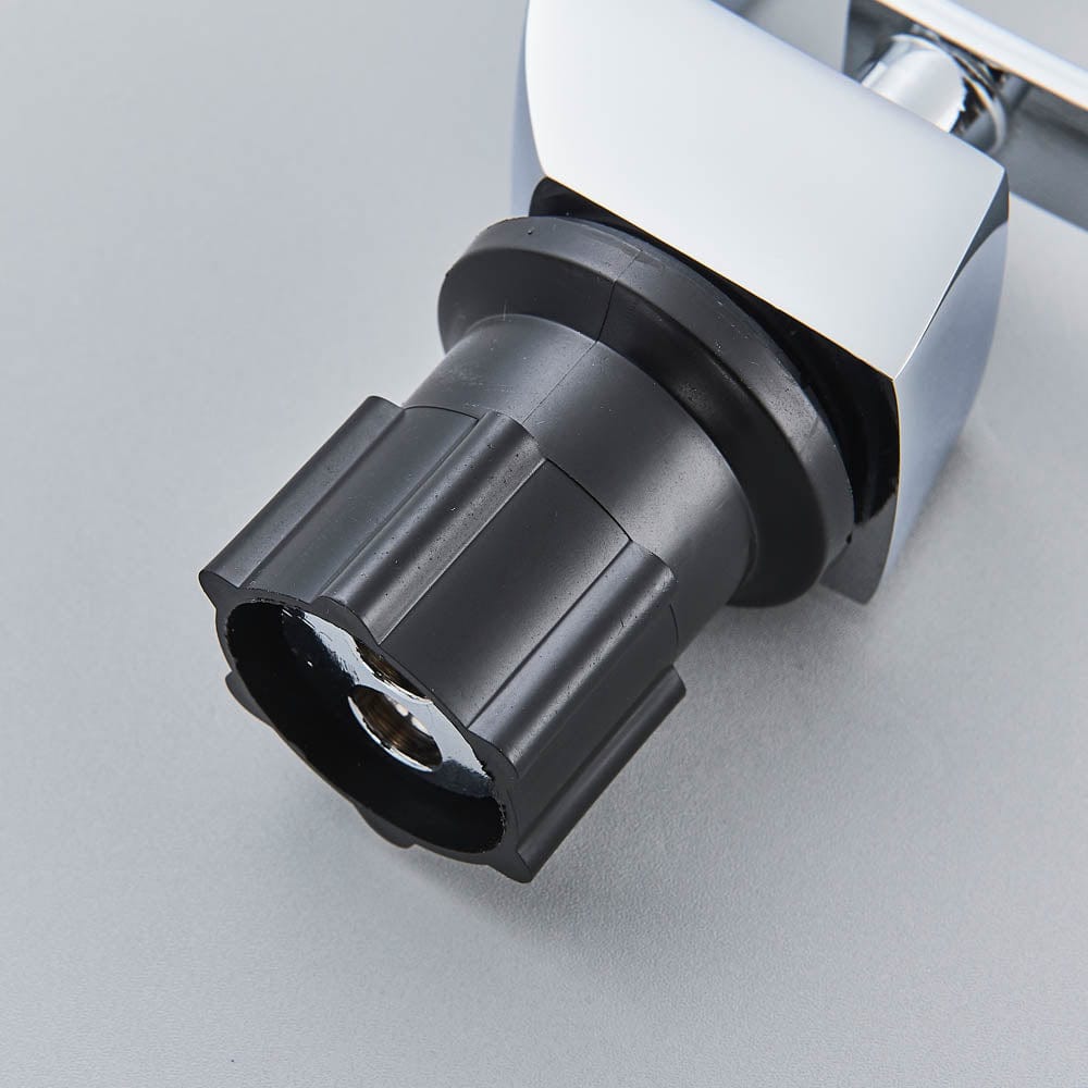 Bateria pentru lavoar, curbata in forma de C, argintiu lucios, cod 1483