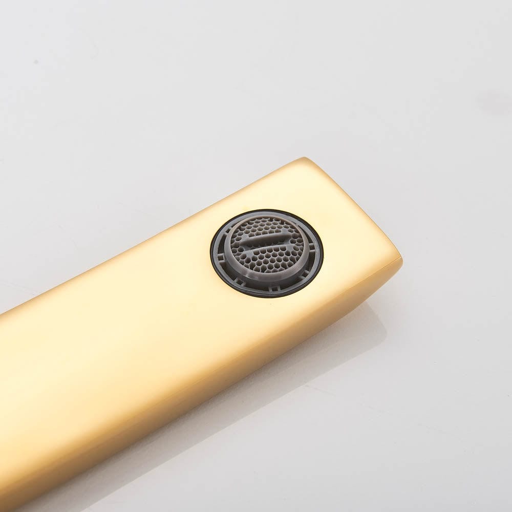 Bateria pentru lavoar, curbata in forma de C, auriu lucios, cod 1485