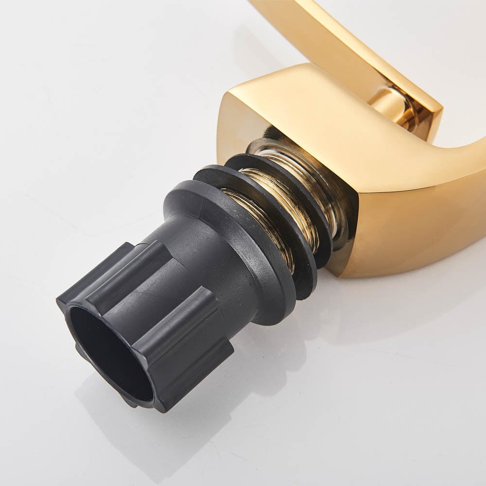 Bateria pentru lavoar, curbata in forma de C, auriu lucios, cod 1485