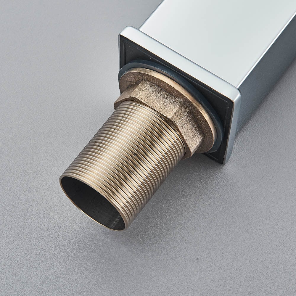 Bateria pentru lavoar, curgere tip cascada, argintiu lucios, cod 1486