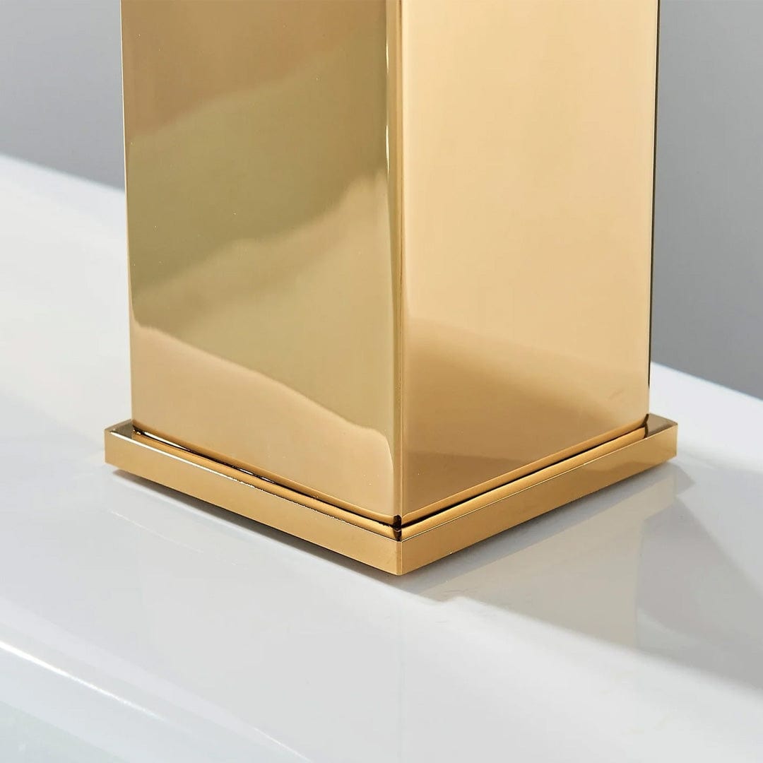 Bateria pentru lavoar, curgere tip cascada, auriu lucios, cod 1632