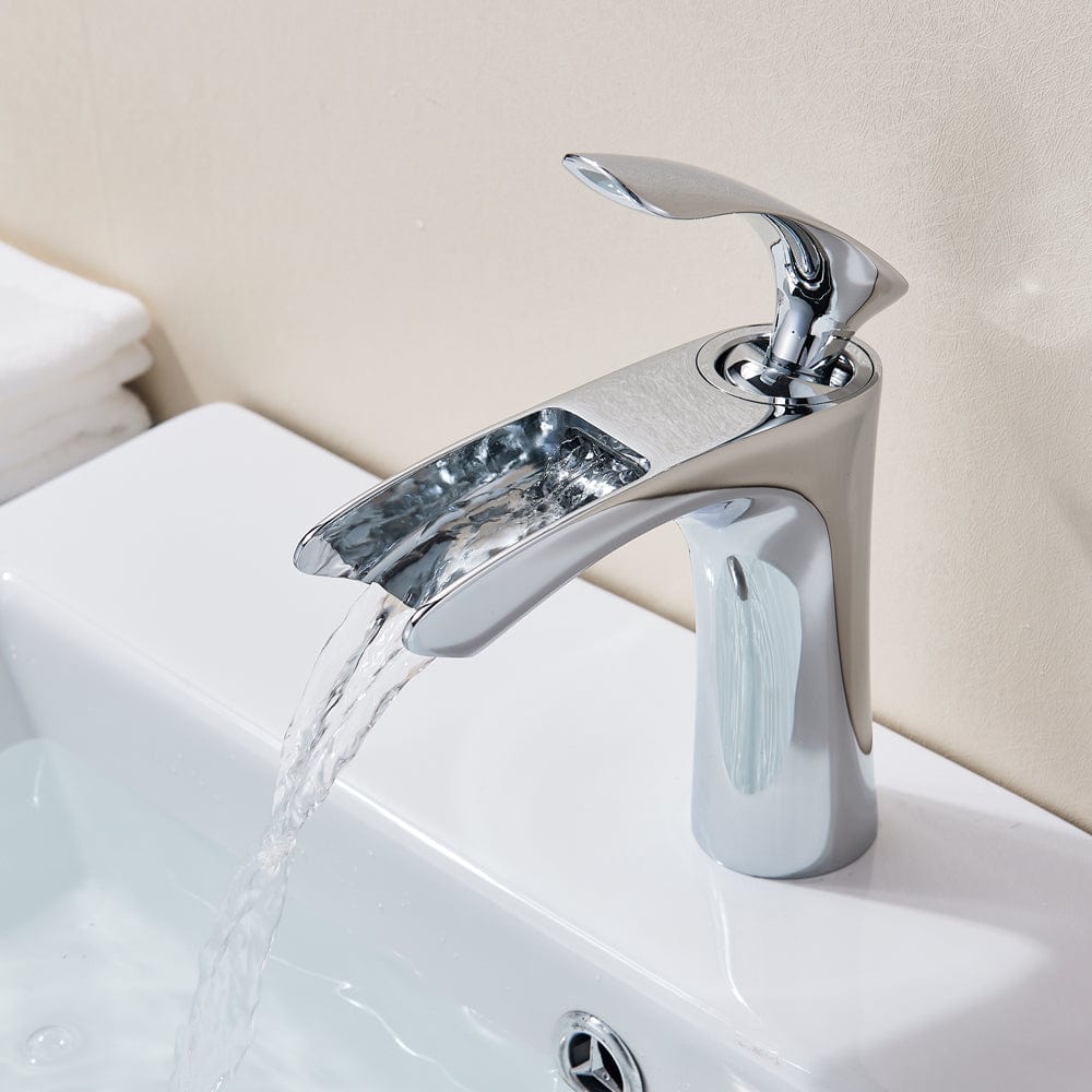 Bateria pentru lavoar Fein, montare pe lavoar, argintiu cromat, cod 1355