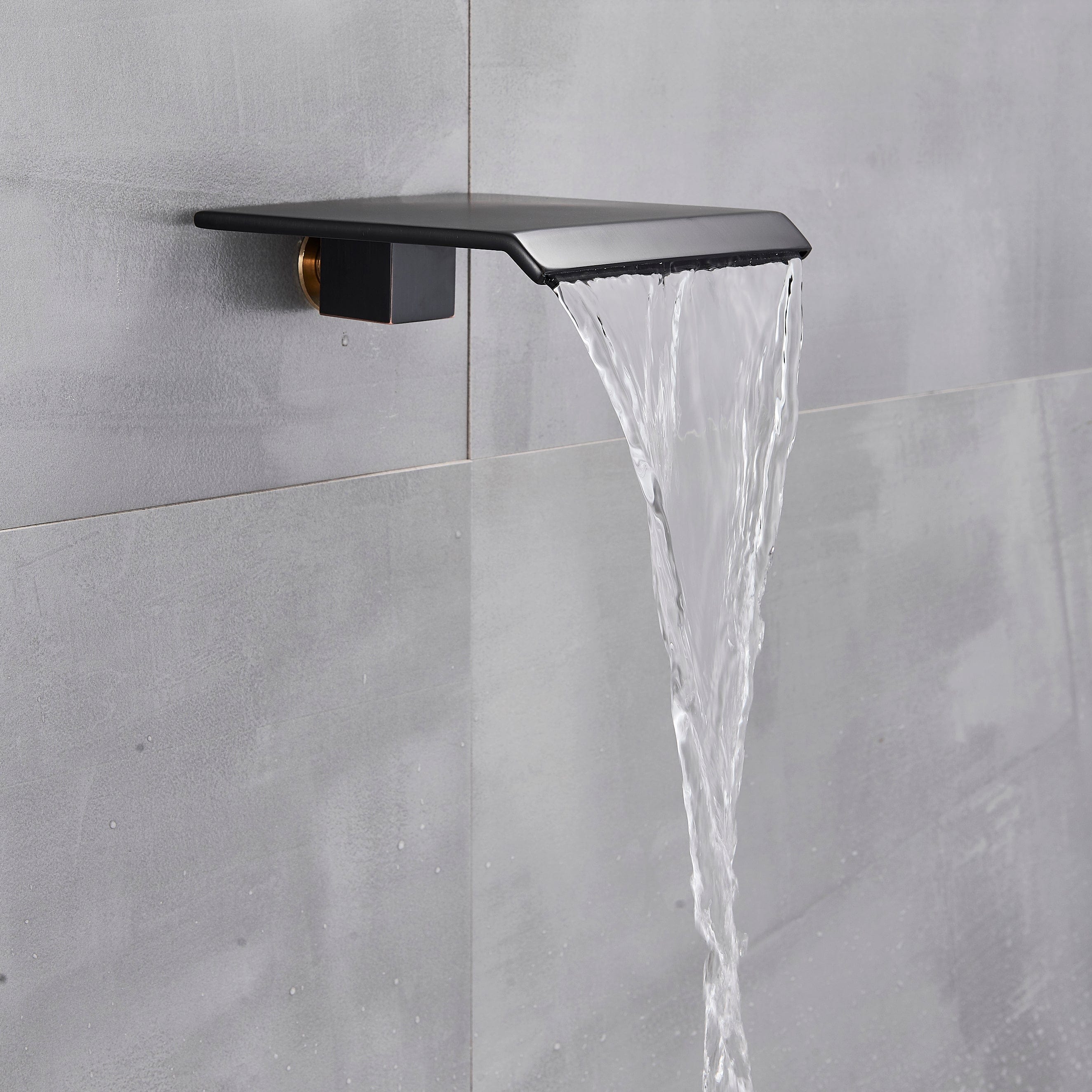 Bateria pentru lavoar Schick, incastrata in perete, negru mat, cod 1370