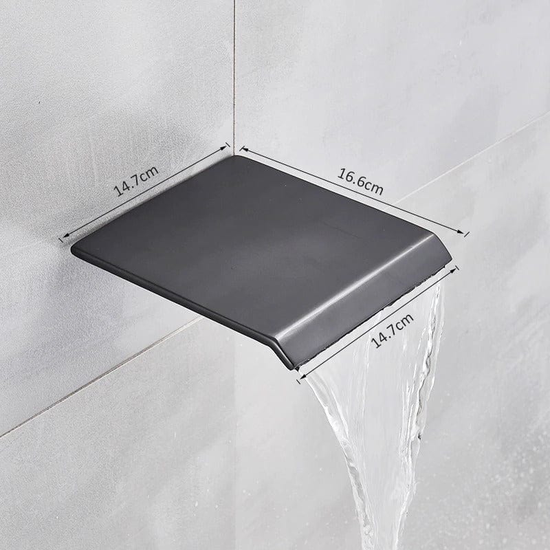 Bateria pentru lavoar Schick, incastrata in perete, negru mat, cod 1370