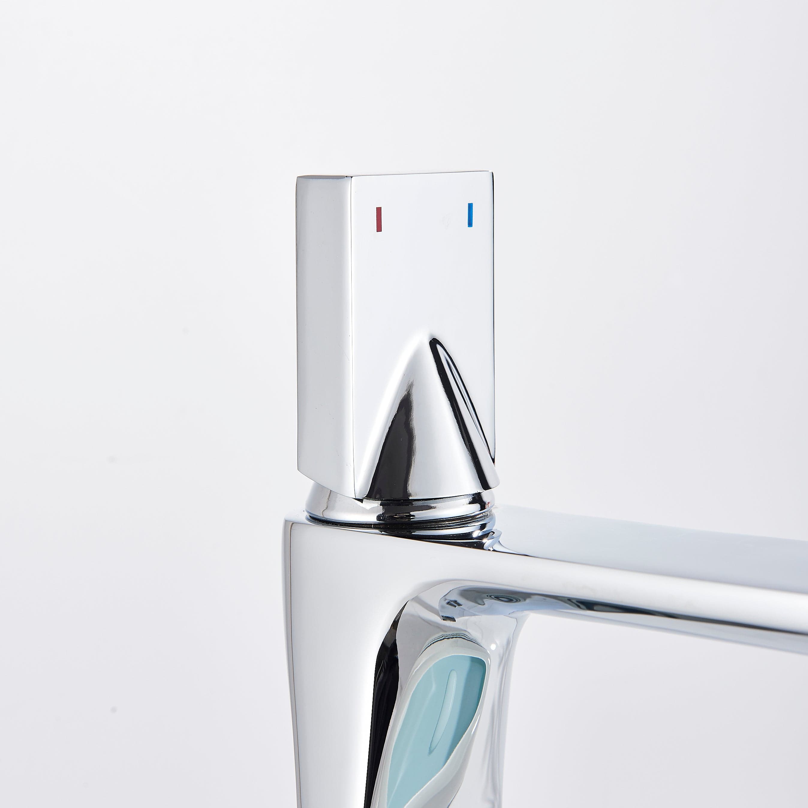 Bateria pentru lavoar slim StilVoll, cu montare pe blat, argintiu cromat, cod 1373