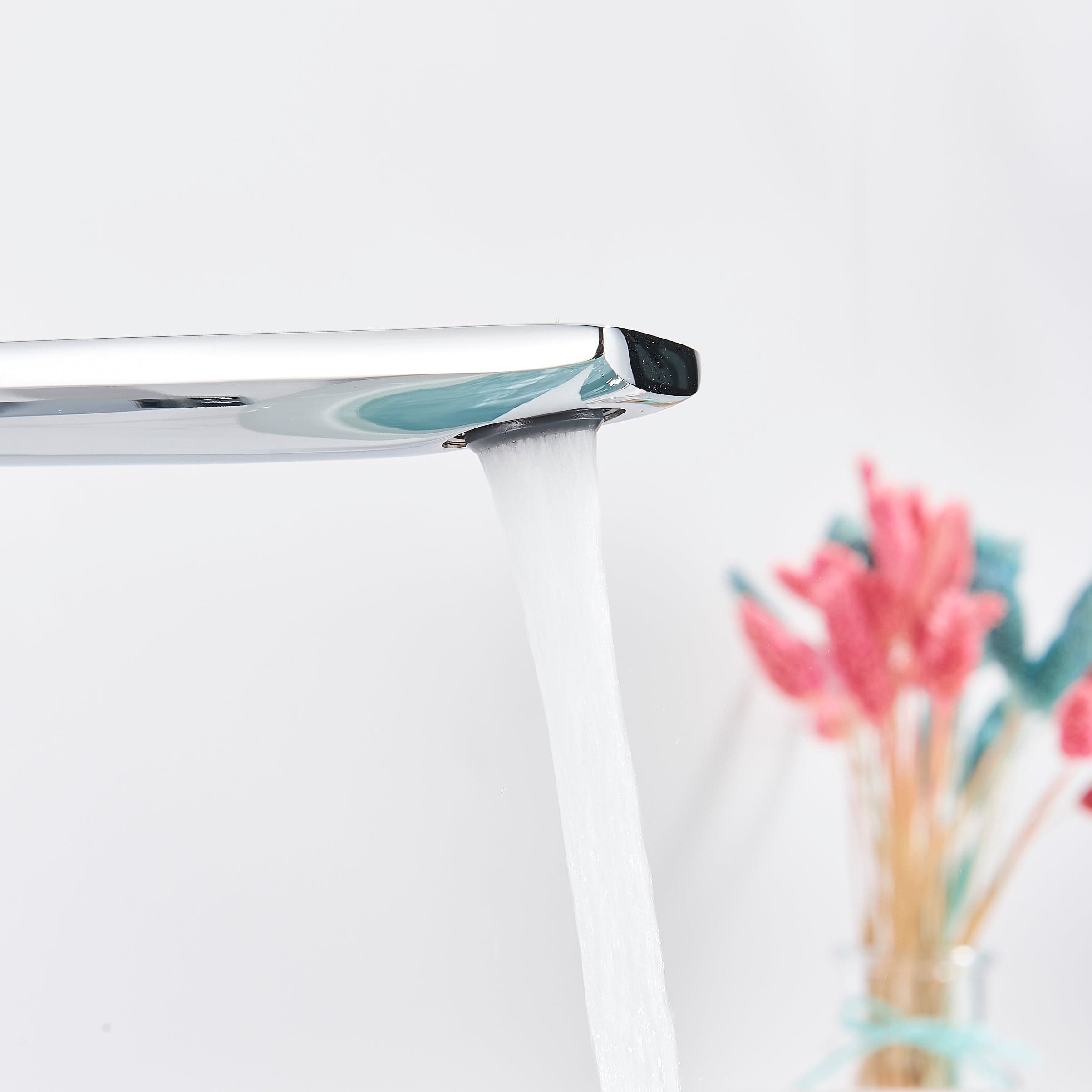 Bateria pentru lavoar slim StilVoll, cu montare pe blat, argintiu cromat, cod 1373