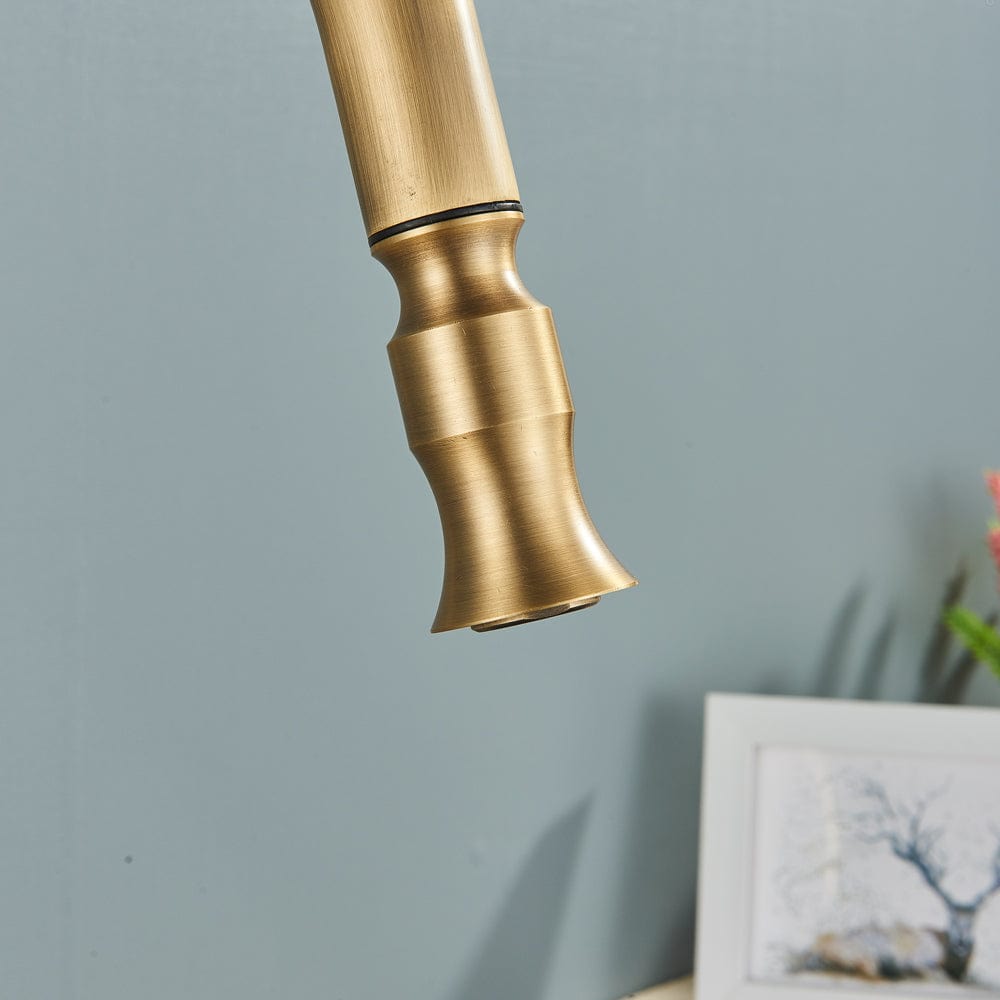 Bateria profesionala pentru bucatarie, o functie de curgere, dus extractibil, auriu antichizat, cod 1511