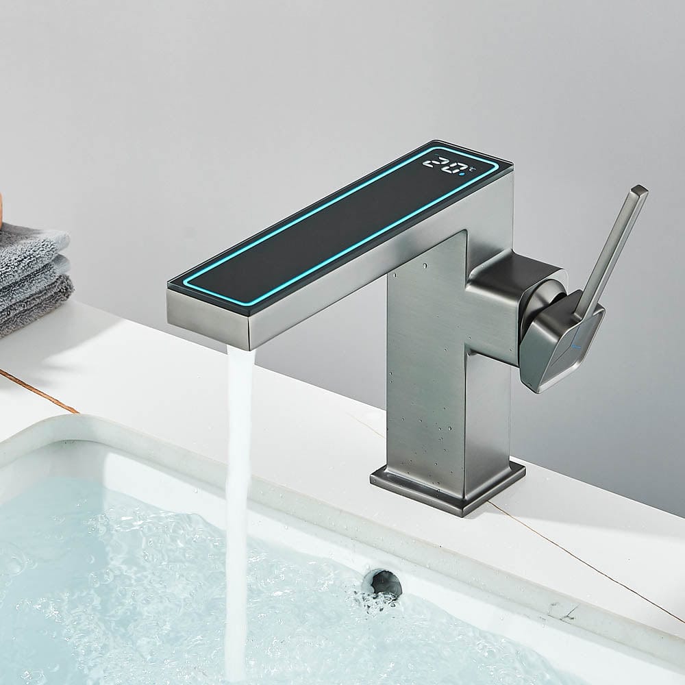 Baterie baie cu afișaj de temperatură, gri, cod 1190