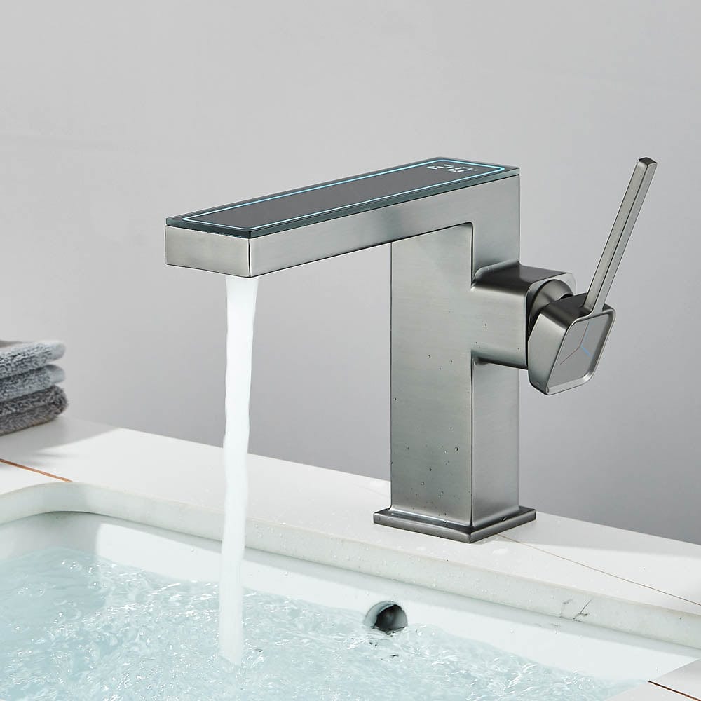 Baterie baie cu afișaj de temperatură, gri, cod 1190