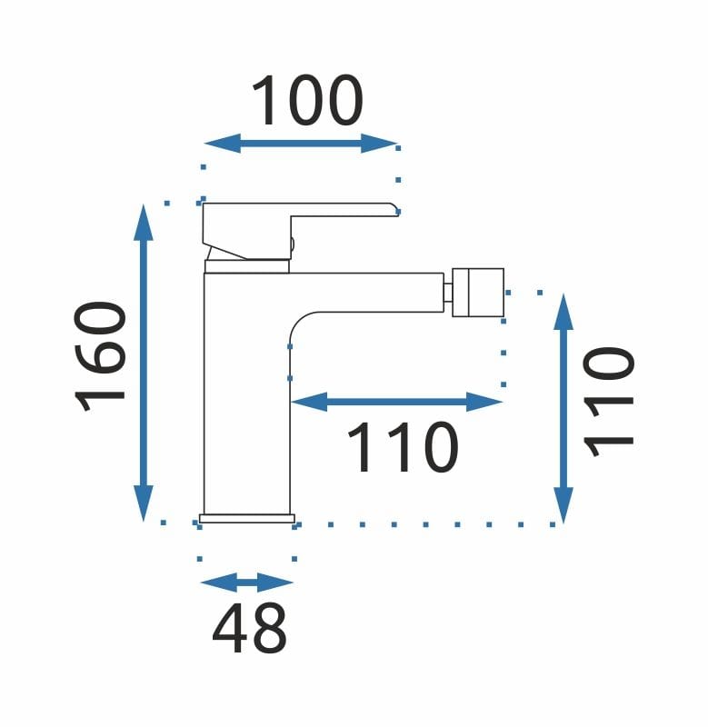 Baterie bideu Rea Bloom alb/crom