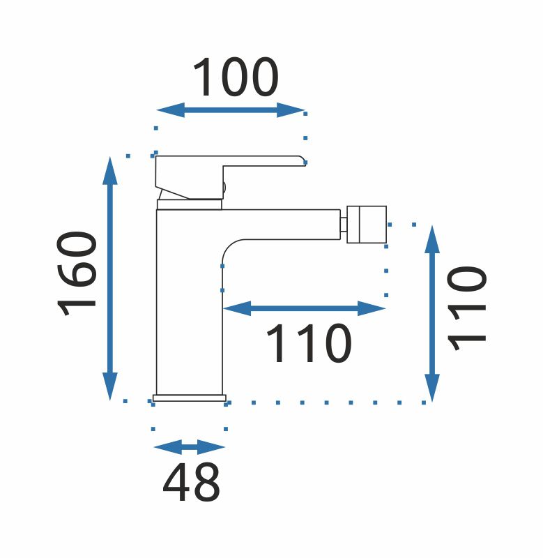 Baterie bideu Rea Bloom, alb cu auriu
