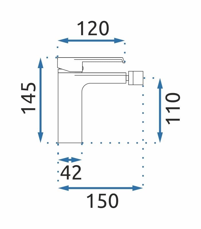 Baterie bideu Rea Hass negru mat