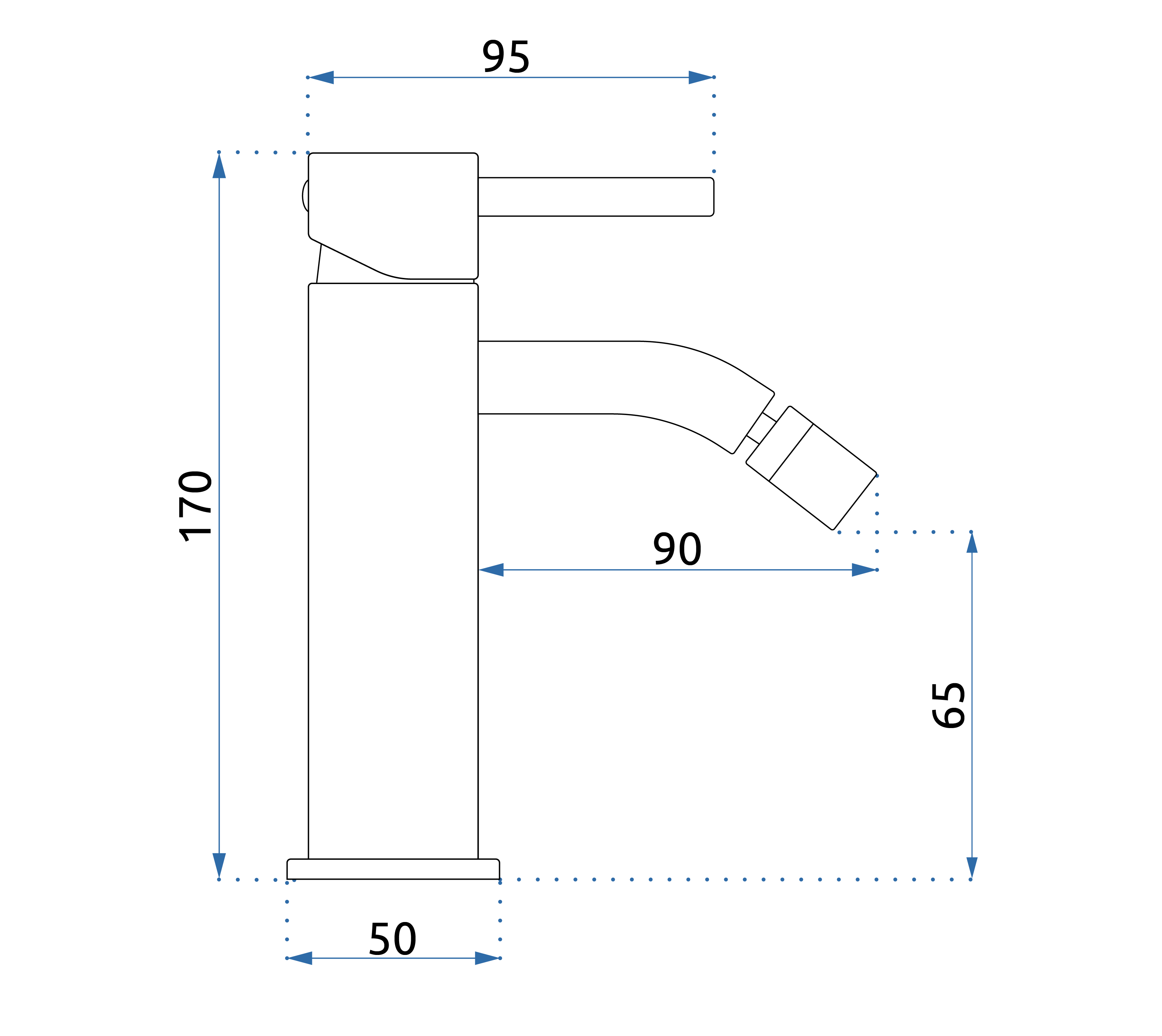 Baterie bideu Rea Lungo, auriu lucios