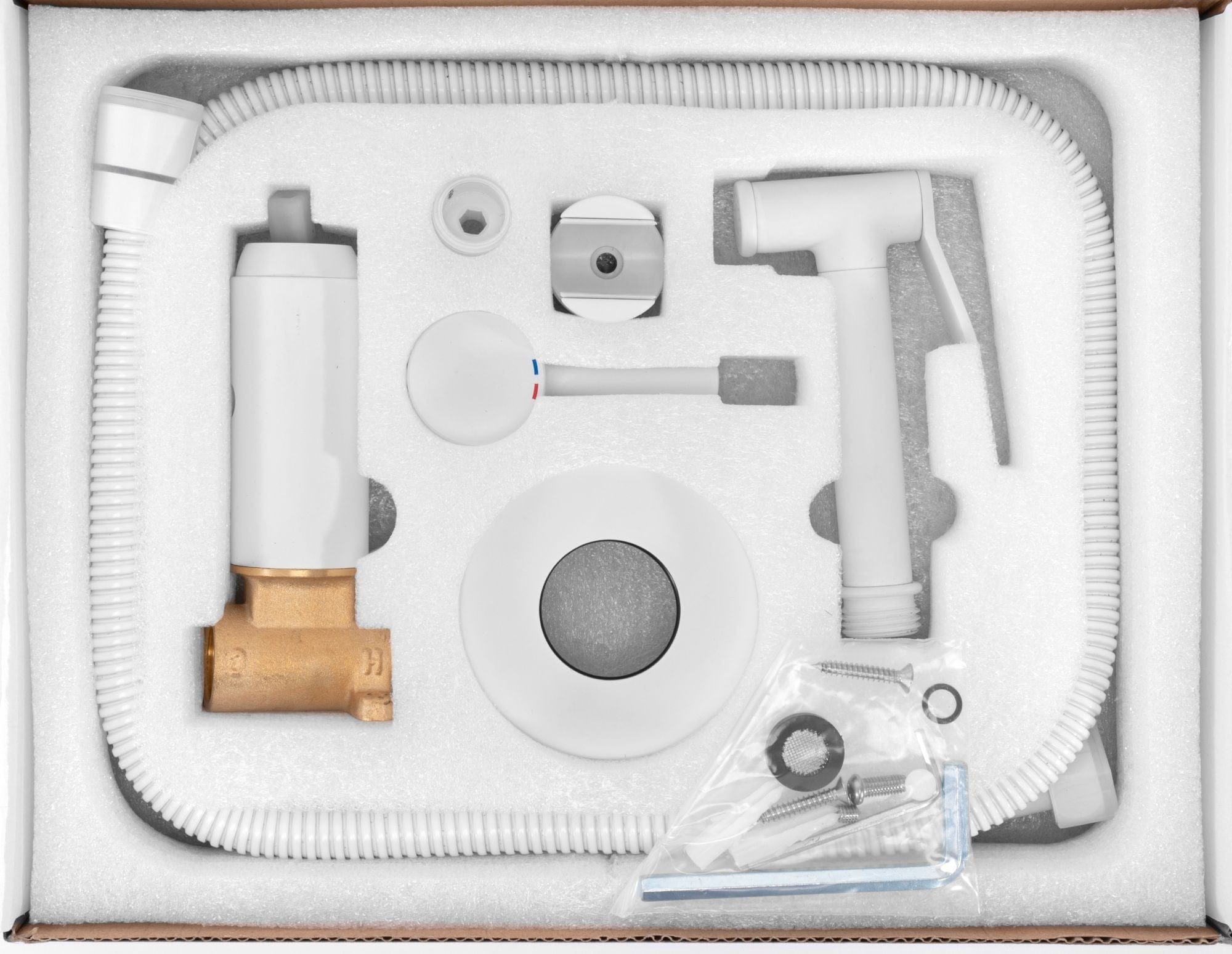 Baterie bideu Rea Lungo Loop, alb mat