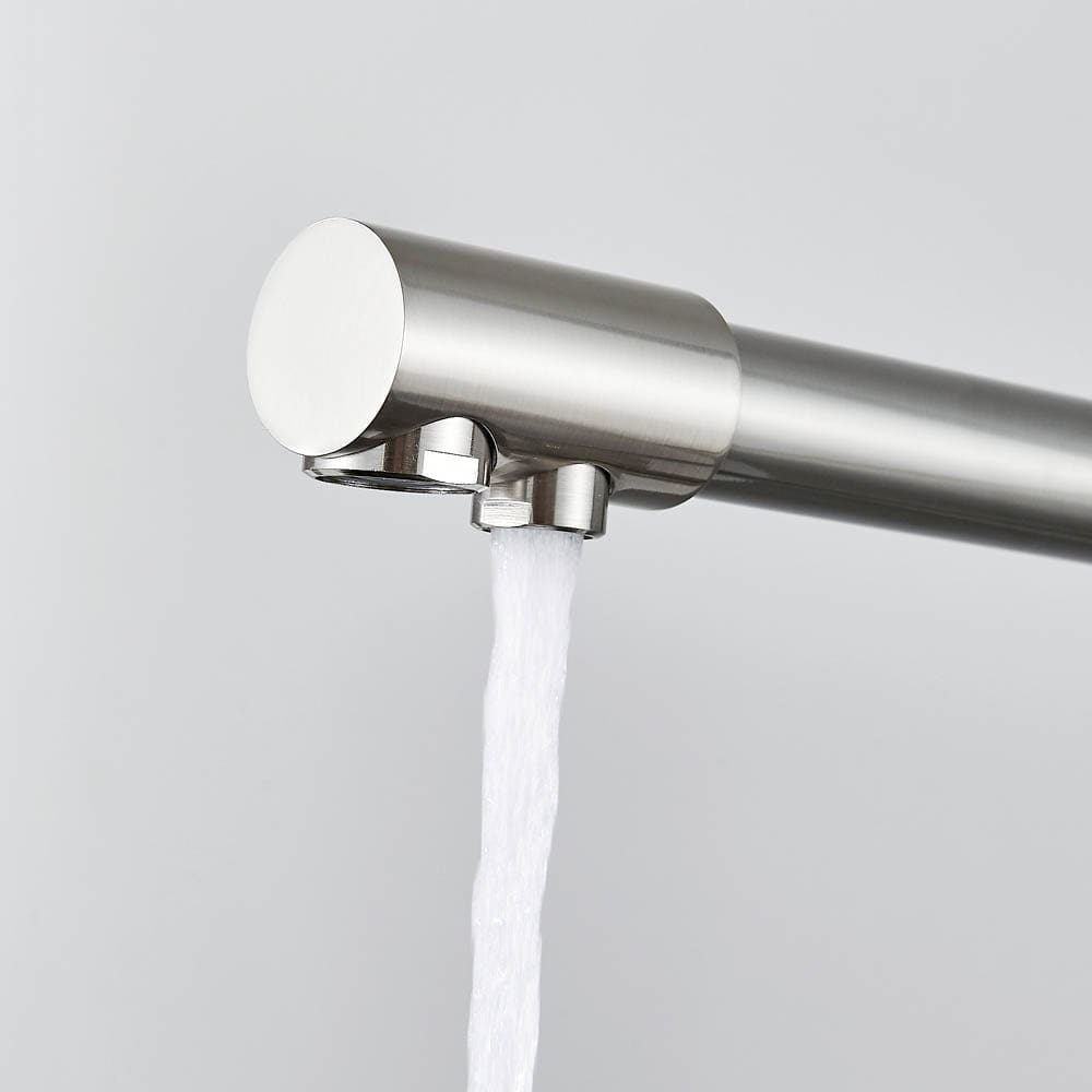 Baterie bucatarie cu 3 cai pentru filtru de purificare, argintiu nichelat (semi-lucios), cod 1213