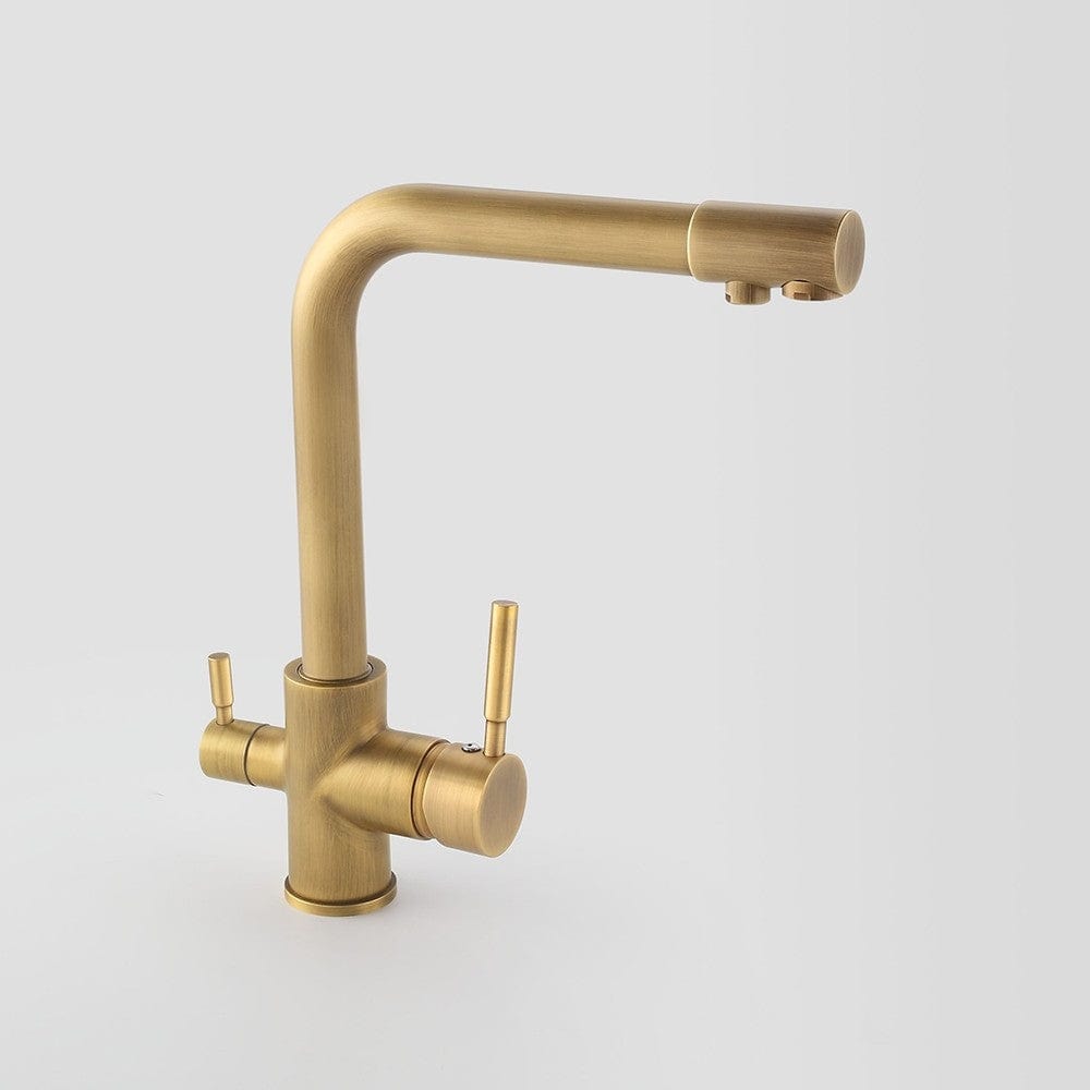 Baterie bucatarie cu 3 cai pentru filtru de purificare, auriu antichizat, cod 1211