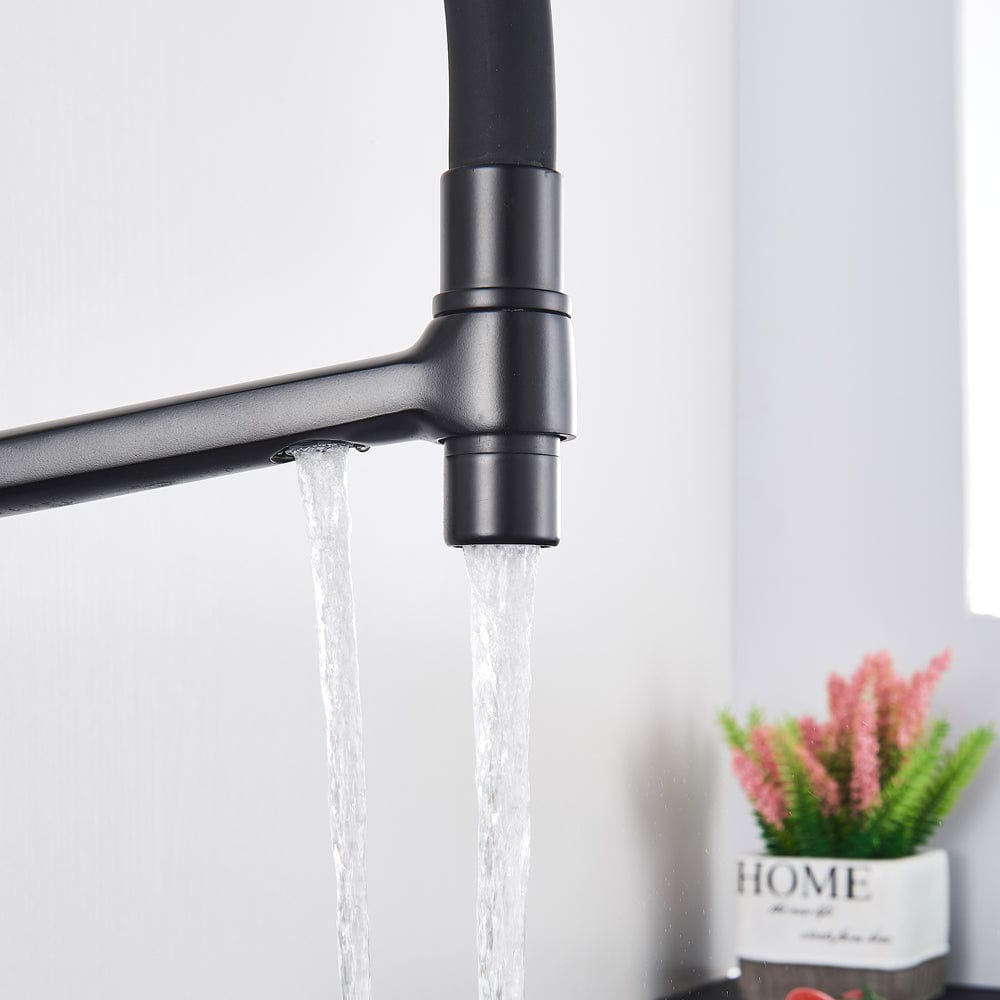 Baterie bucatarie cu 3 cai pentru filtru de purificare și 2 funcții de curgere a apei, negru, cod 1534