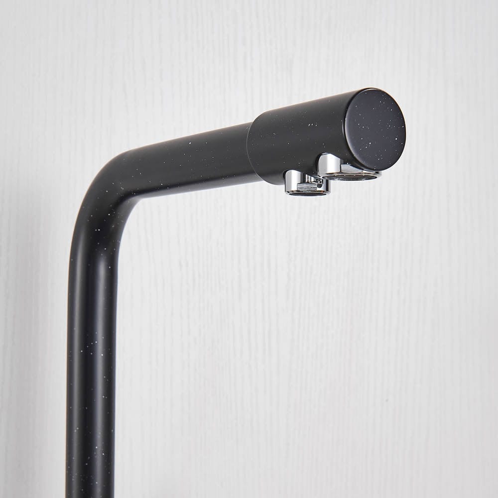 Baterie bucatarie cu 3 cai pentru filtru de purificare, negru mat cu puncte mici, cod 1212