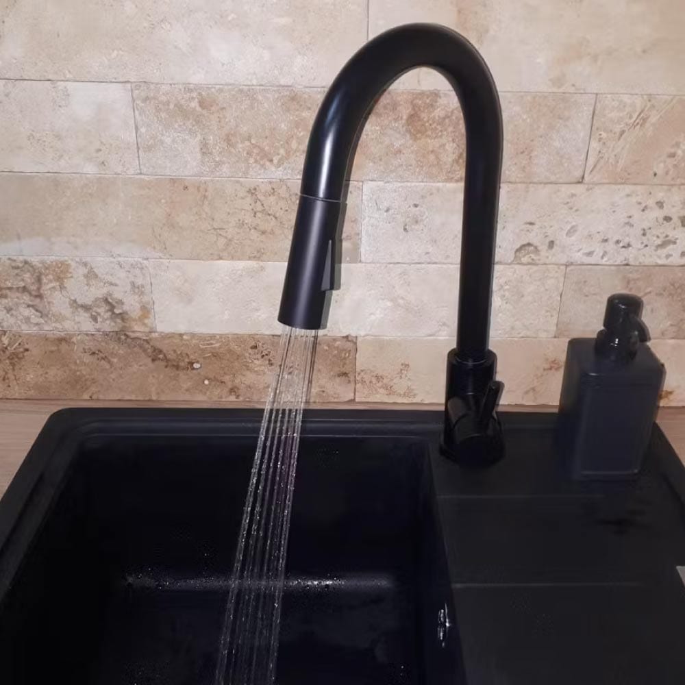 Baterie bucatarie, cu dus extractibil si 2 functii de curgere, cod 1237