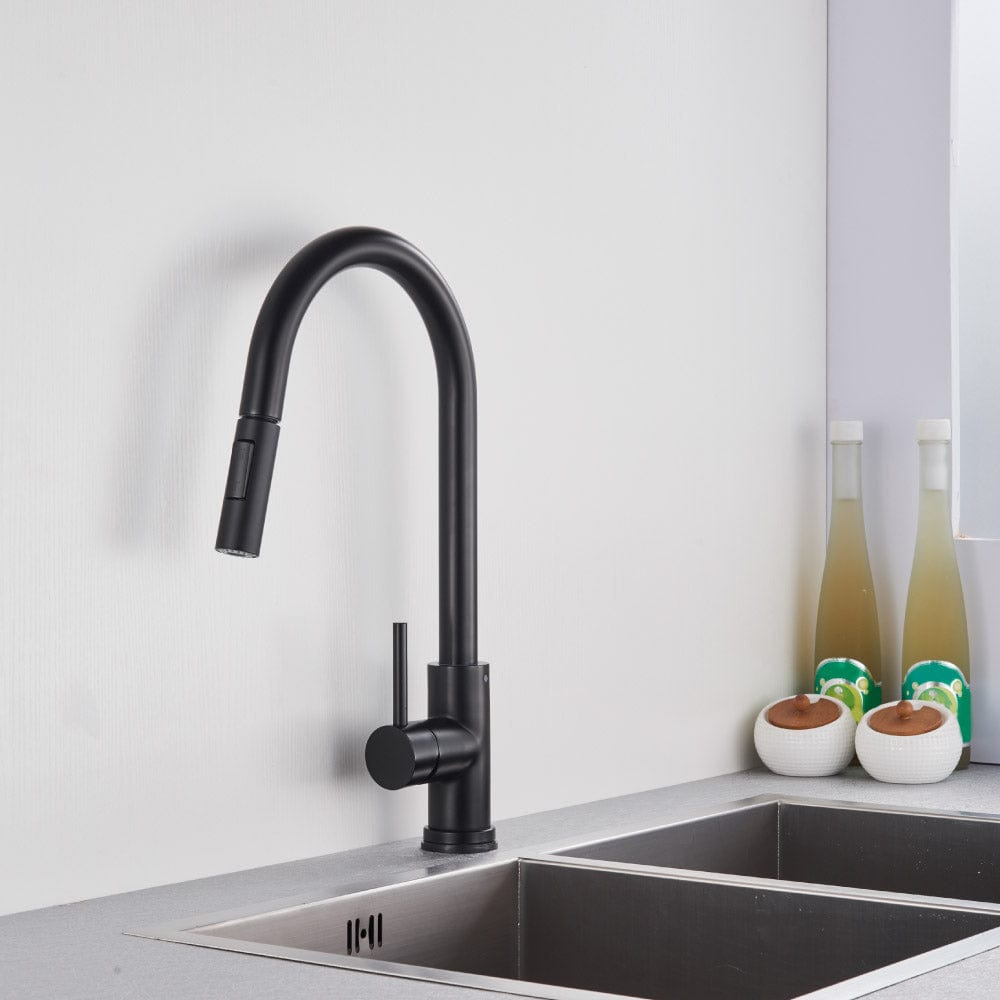 Baterie bucatarie, cu dus extractibil si 2 functii de curgere, cod 1237