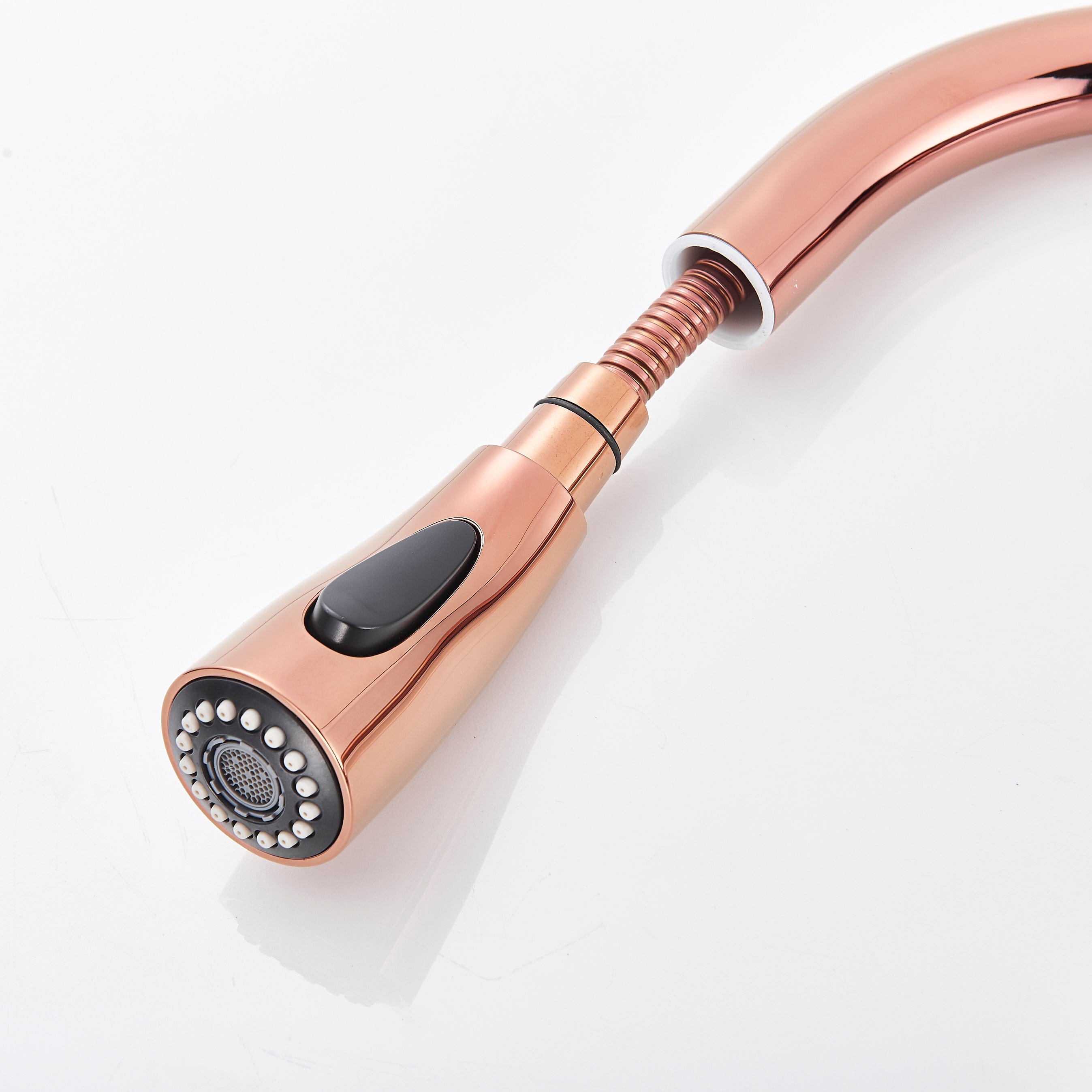 Baterie bucatarie culoare cupru, cu dus extractibil si 2 functii de curgere a apei, cod 1272