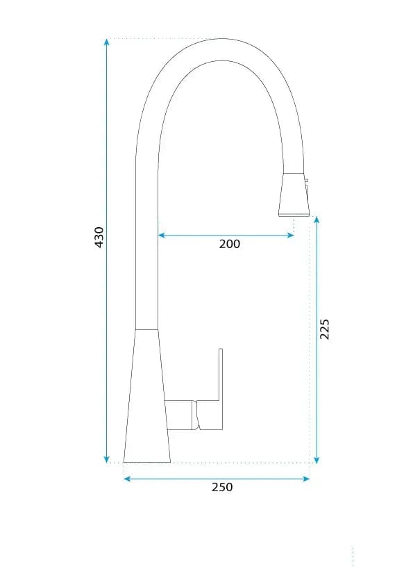 Baterie bucătărie Rea Mild auriu lucios cu duș extractibil și 2 funcții de curgere