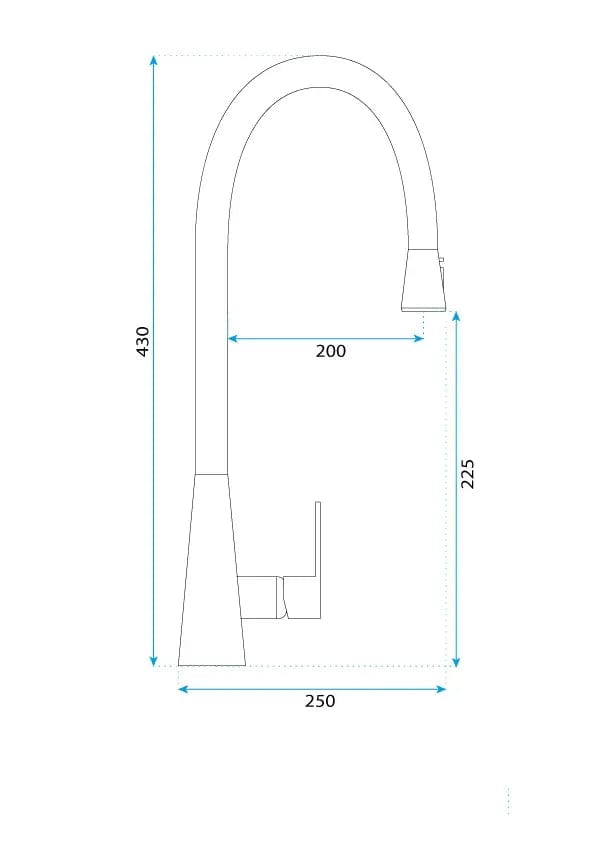 Baterie bucătărie Rea Mild auriu periat cu duș extractibil și 2 funcții de curgere