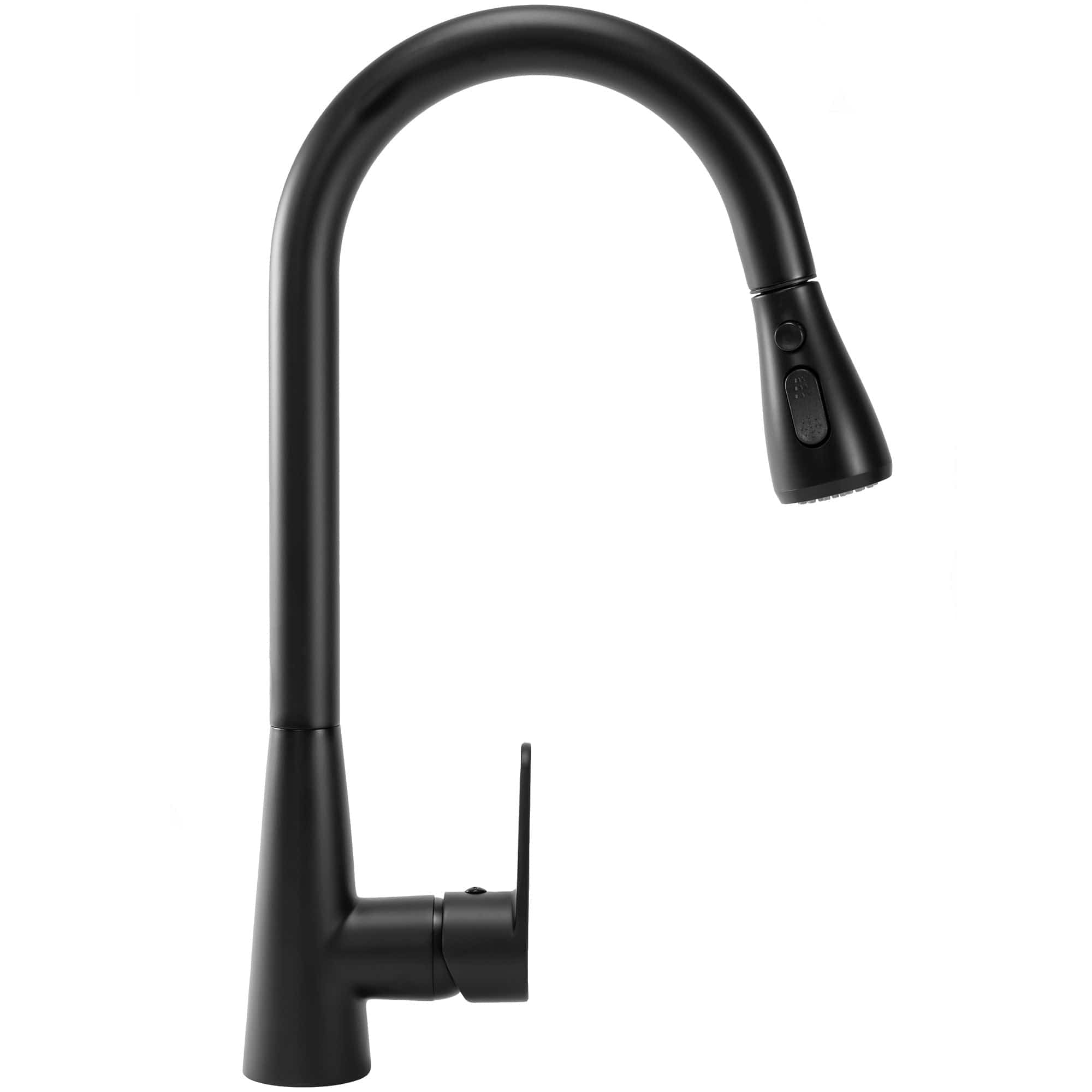 Baterie bucătărie Rea Mild negru mat cu duș extractibil și 2 funcții de curgere