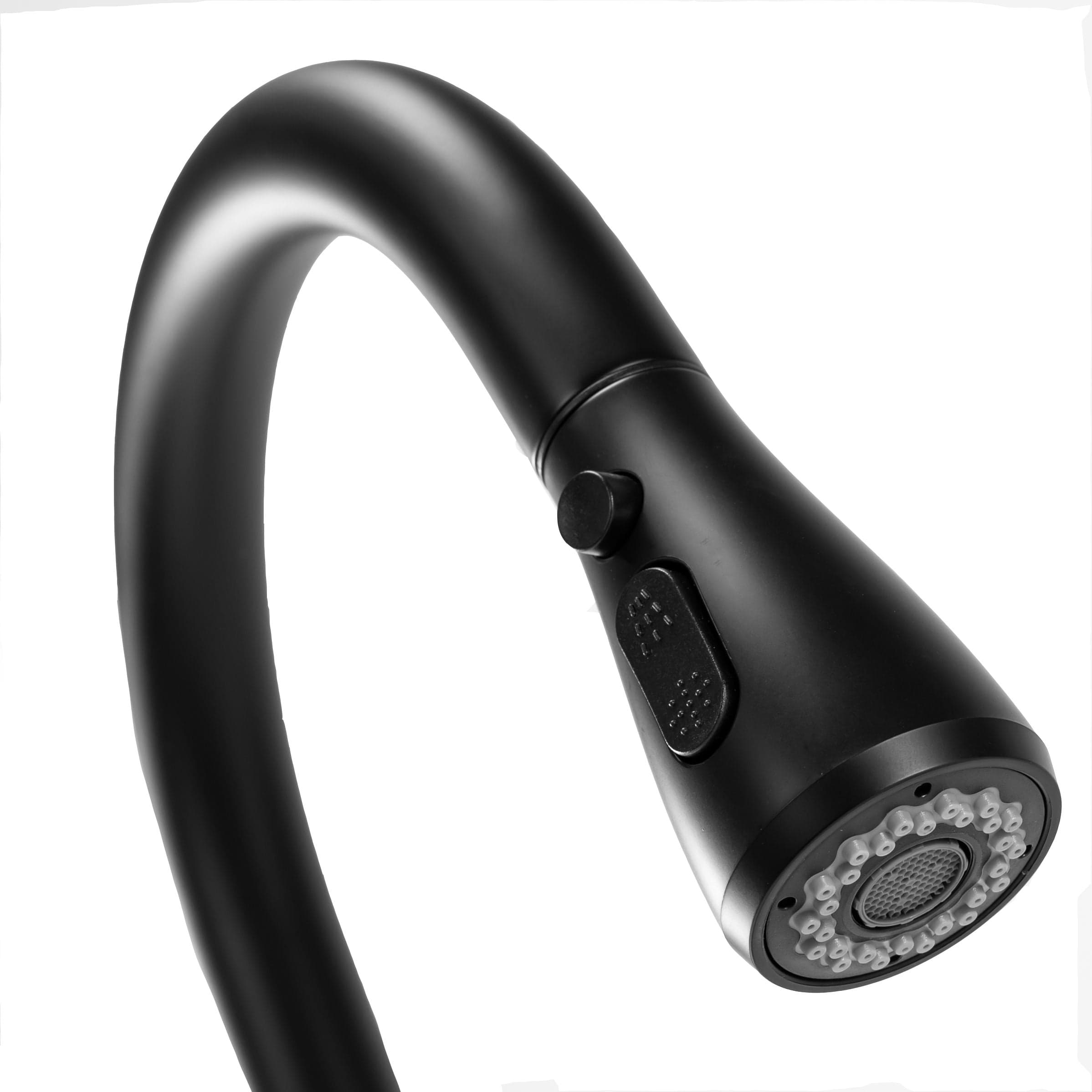 Baterie bucătărie Rea Mild negru mat cu duș extractibil și 2 funcții de curgere