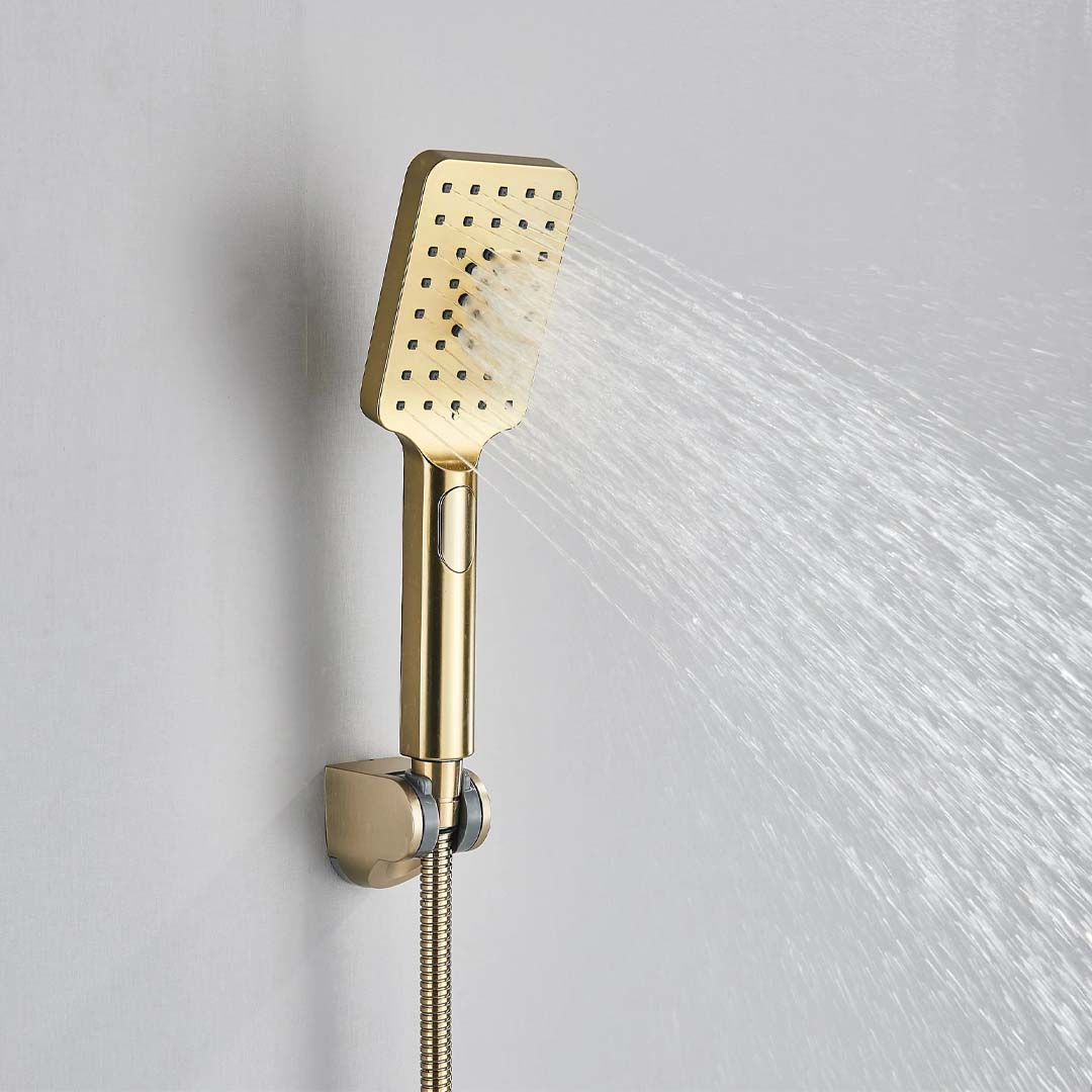 Baterie cada cu dus de mana, auriu, cod 1605