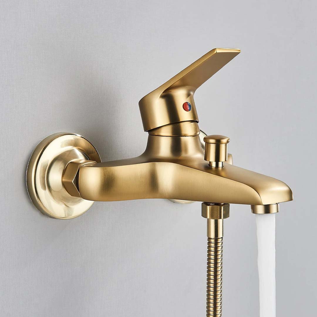 Baterie cada cu dus de mana, auriu, cod 1605