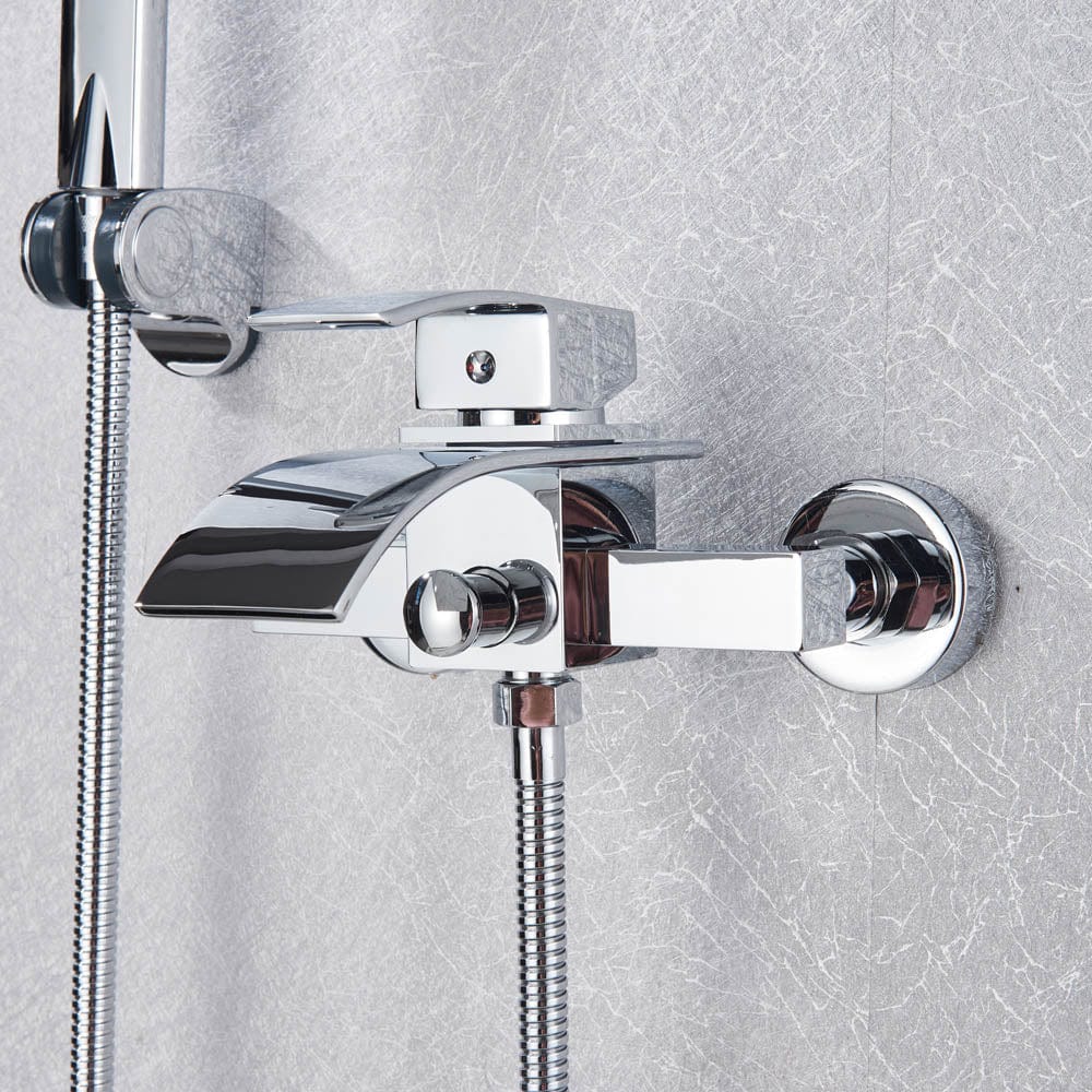 Baterie cada cu robinet tip cascada, argintiu, cod 1444