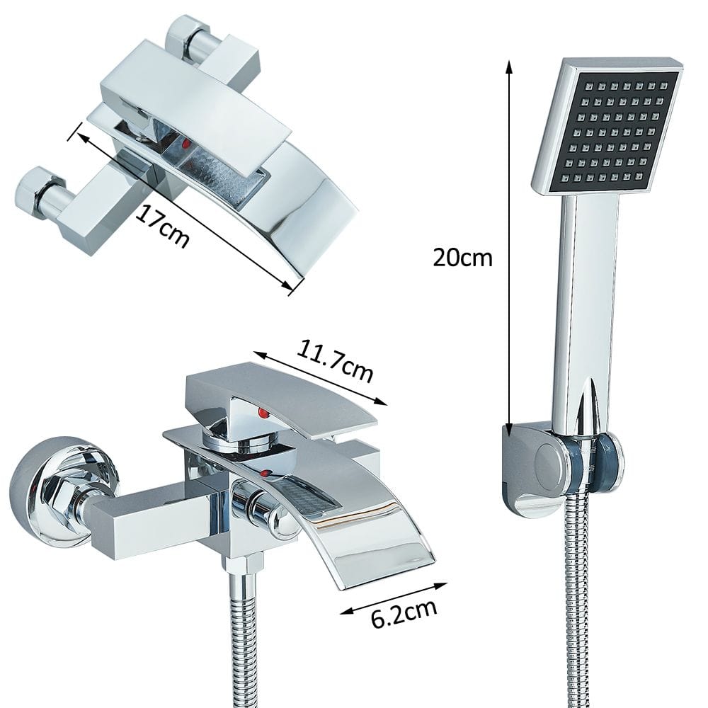 Baterie cada cu robinet tip cascada, argintiu, cod 1444