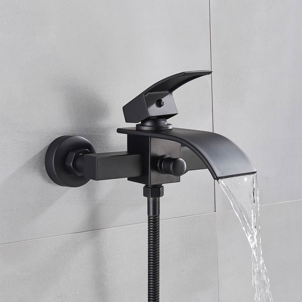 Baterie cada cu robinet tip cascada, negru, cod 1445