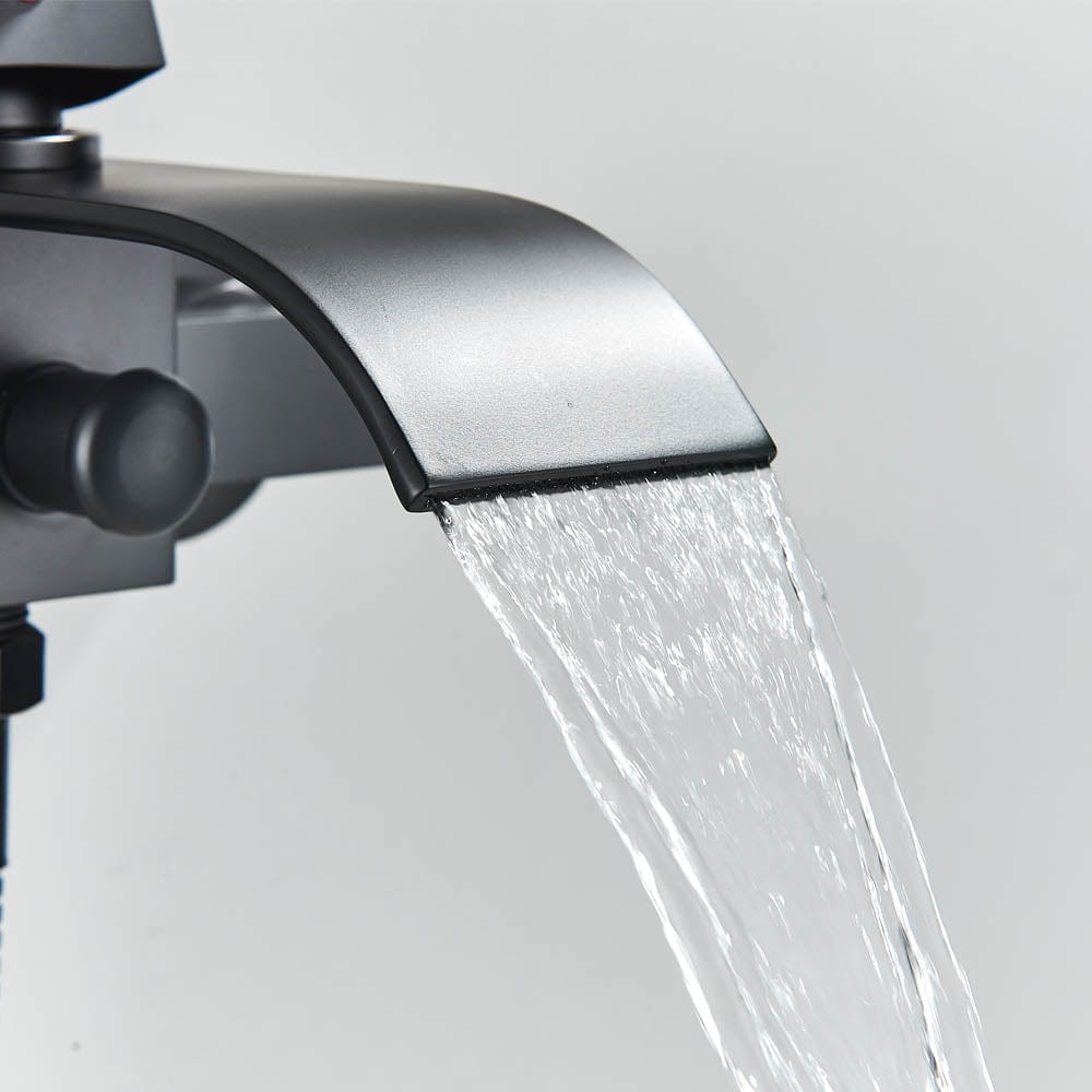 Baterie cada cu robinet tip cascada, negru, cod 1445