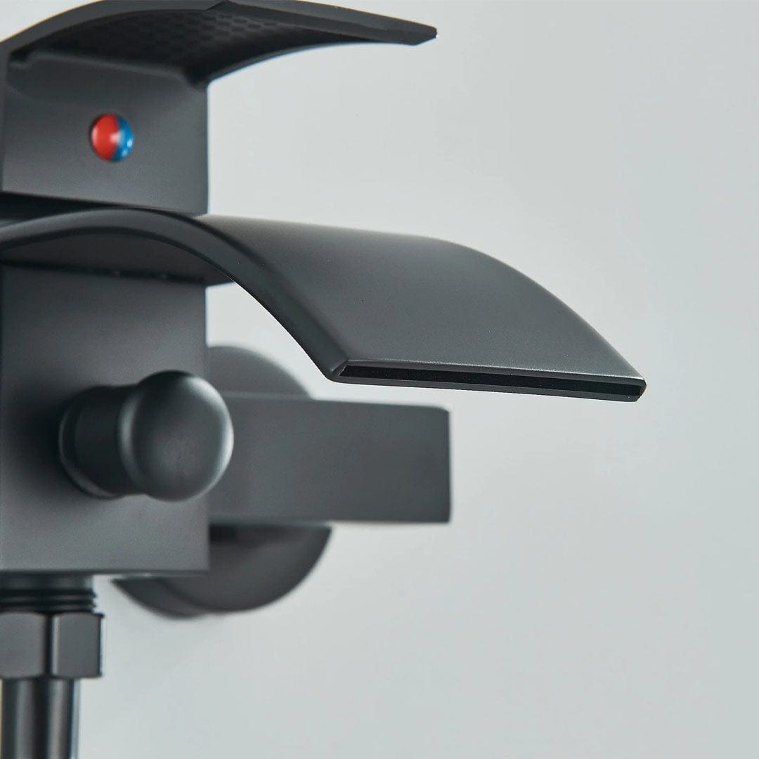 Baterie cada cu robinet tip cascada, negru mat, cod 1603