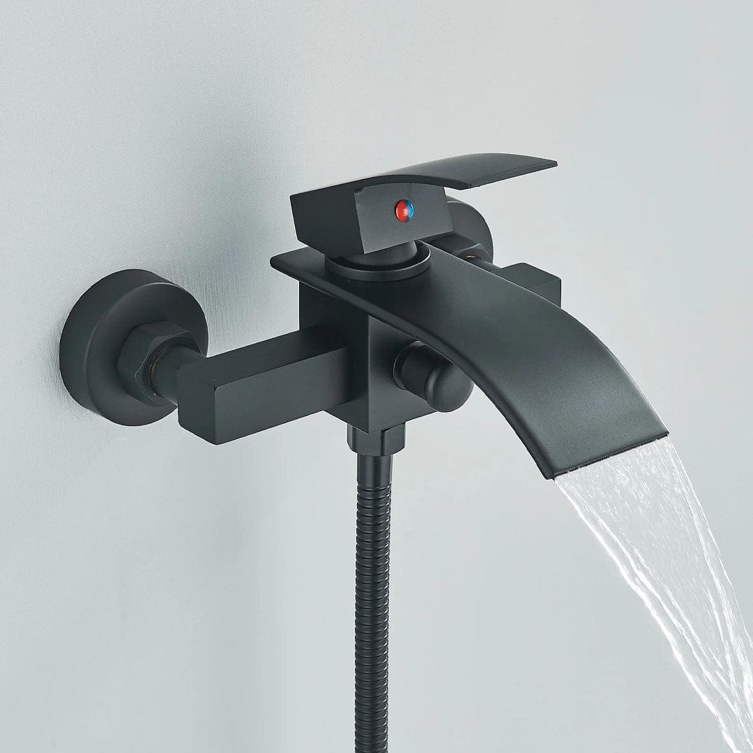 Baterie cada cu robinet tip cascada, negru mat, cod 1603