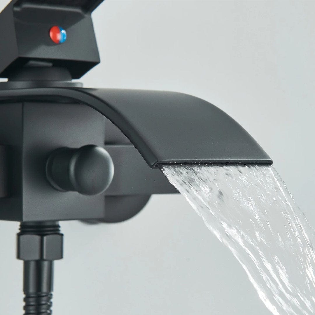 Baterie cada cu robinet tip cascada, negru mat, cod 1603