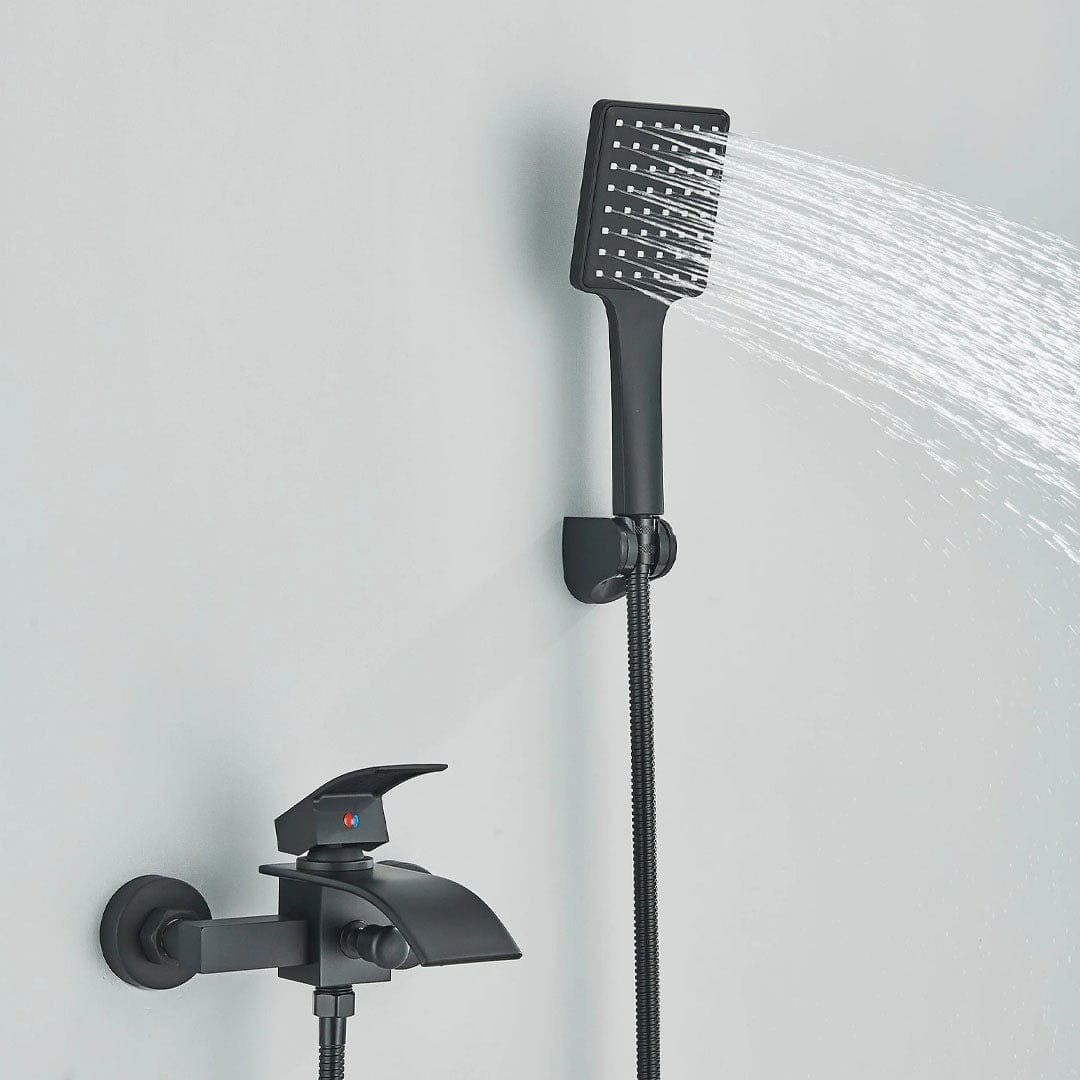 Baterie cada cu robinet tip cascada, negru mat, cod 1603