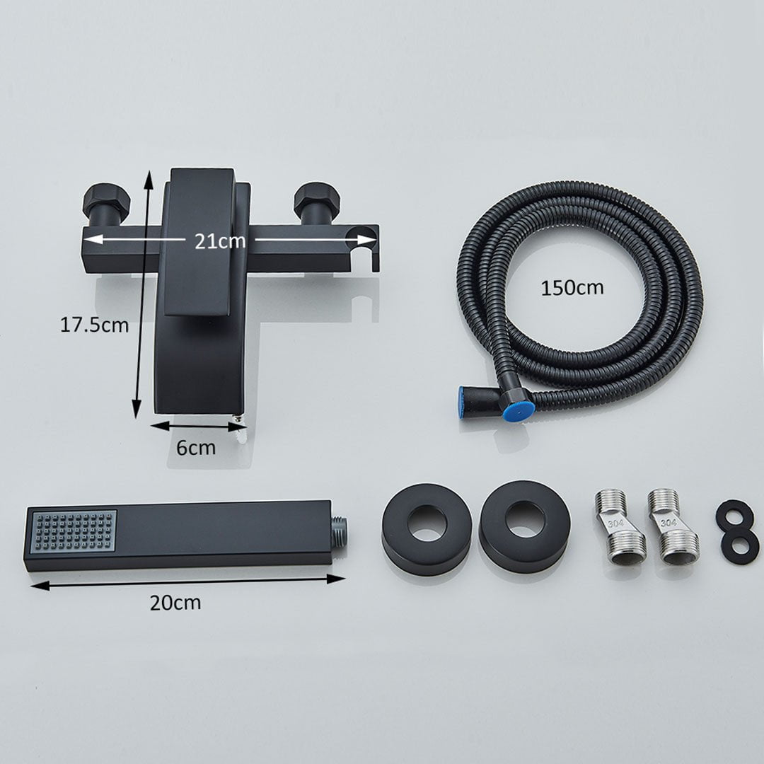 Baterie cada cu robinet tip cascada, negru mat, cod 1604