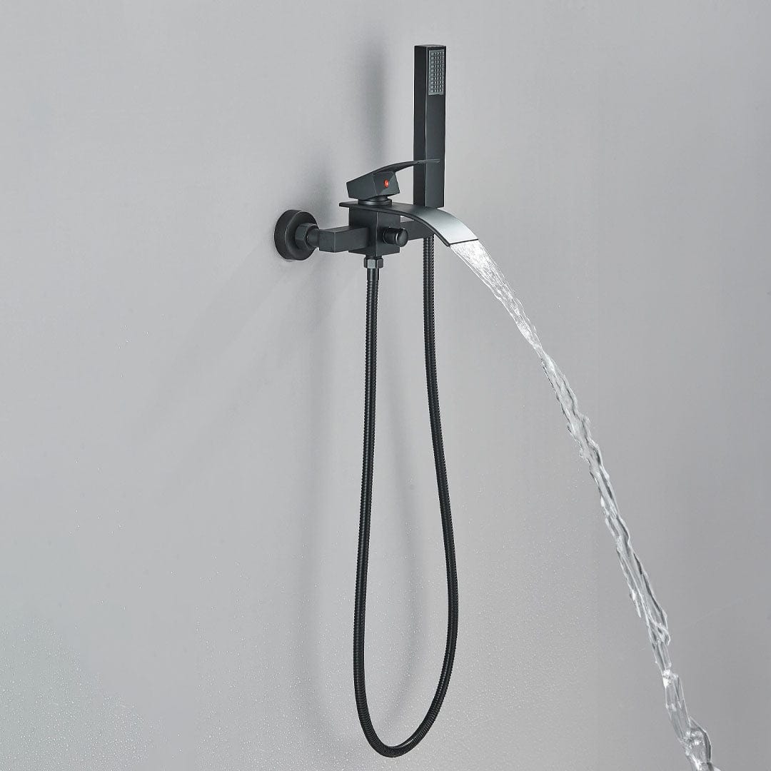 Baterie cada cu robinet tip cascada, negru mat, cod 1604