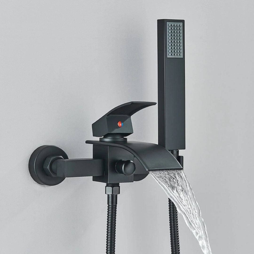 Baterie cada cu robinet tip cascada, negru mat, cod 1604