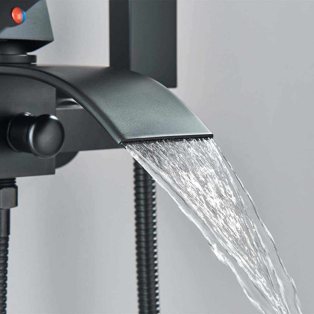 Baterie cada cu robinet tip cascada, negru mat, cod 1604