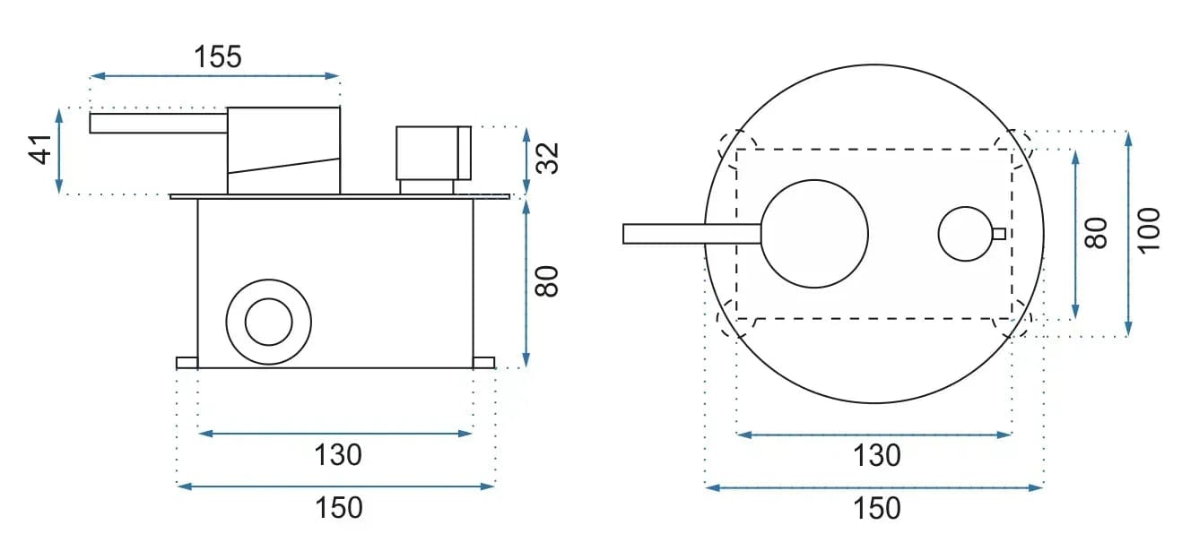 Baterie cadă incastrată Rea Lungo crom + cartuș