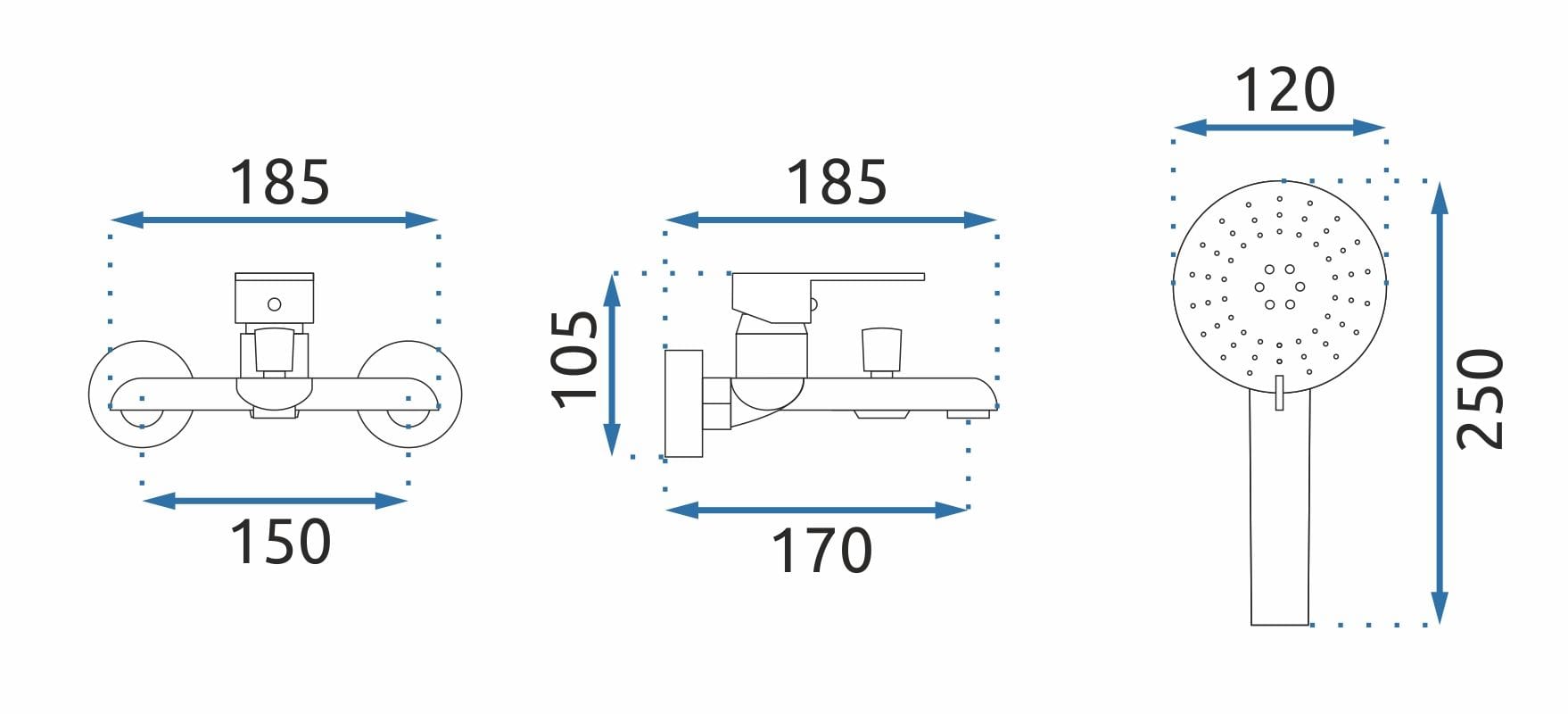 Baterie cadă Rea Bloom auriu/alb