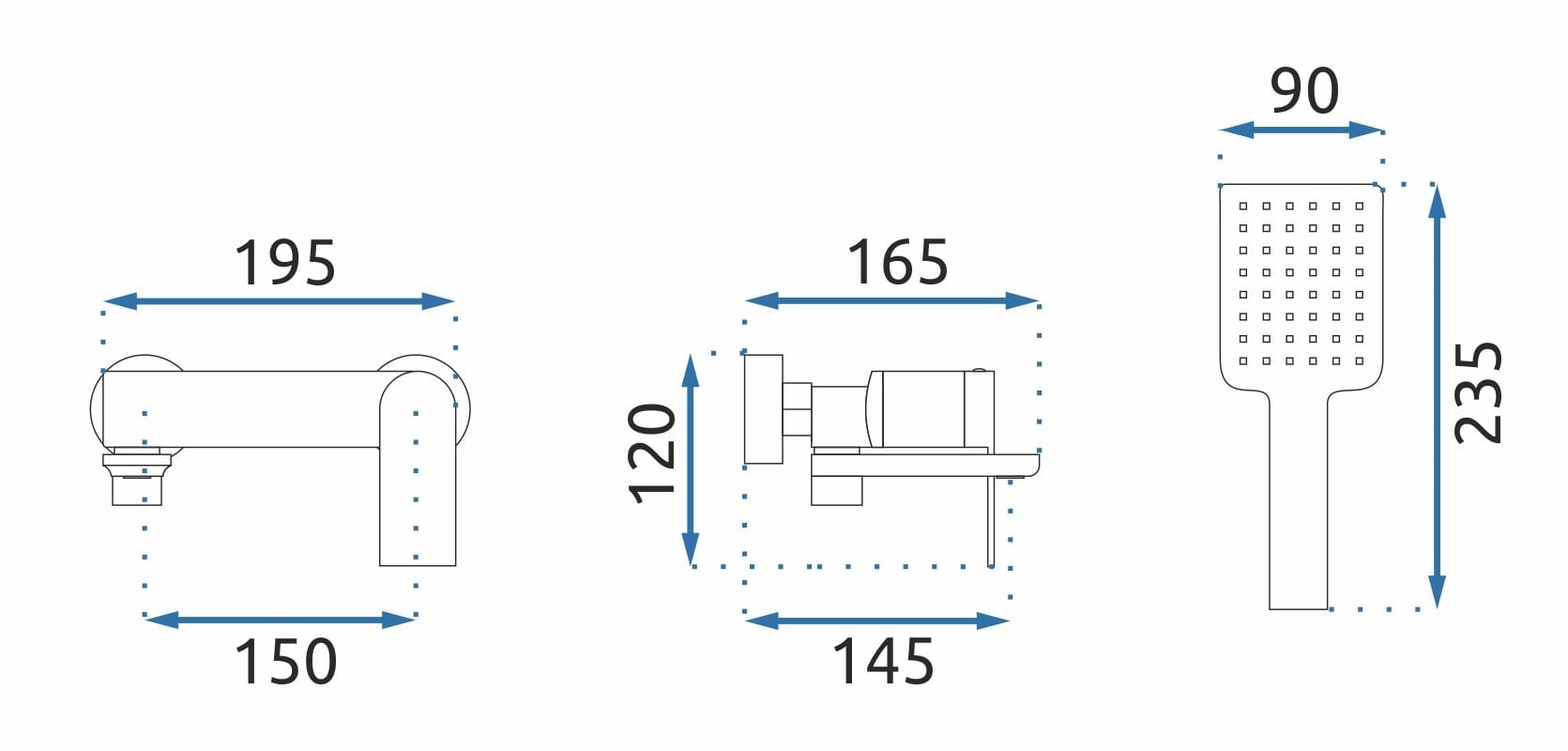 Baterie cadă Rea Storm negru mat